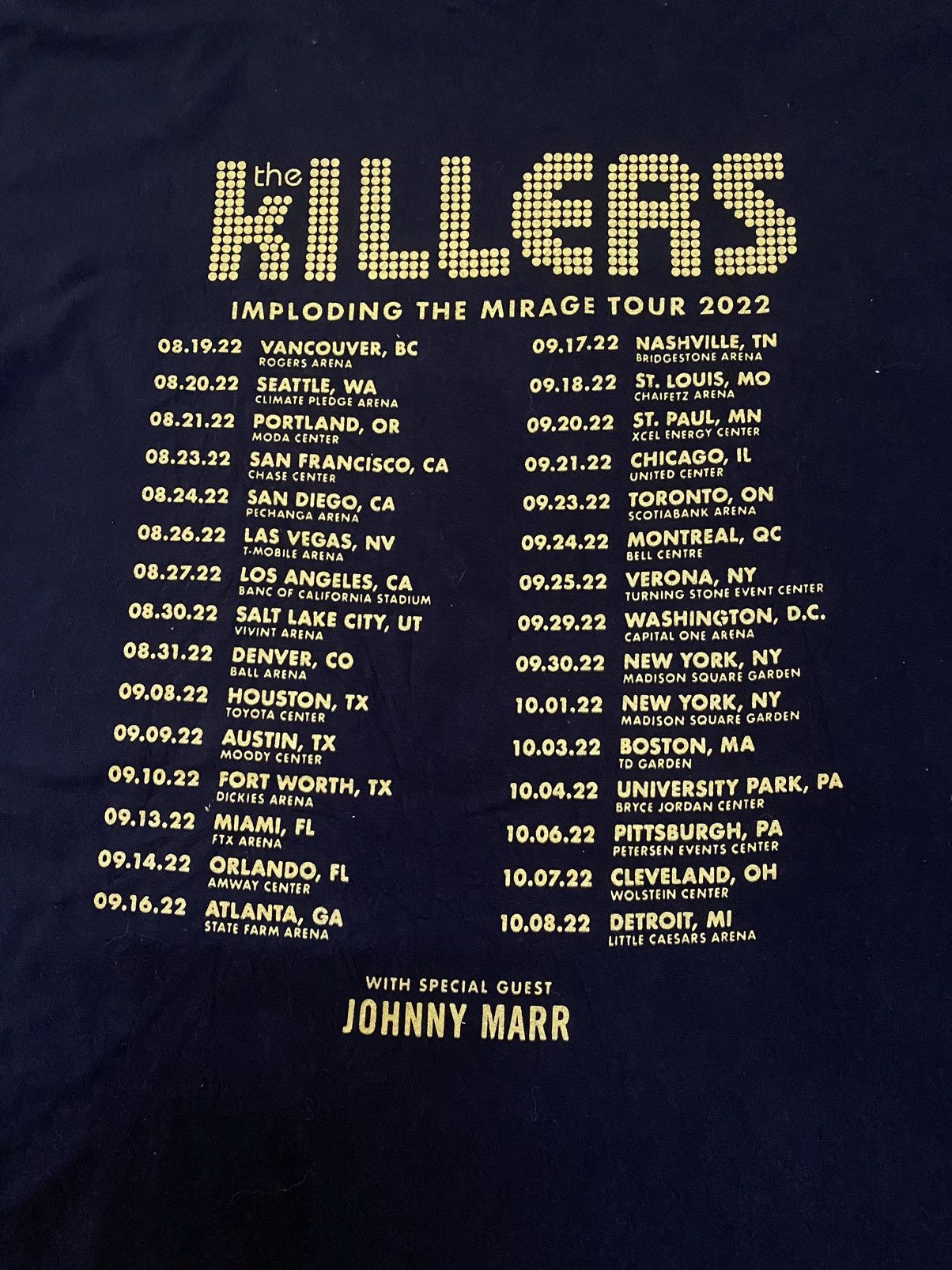 Band Tees × Fruit Of The Loom The Killers Tshirt Size US L / EU 52-54 / 3 - 8 Thumbnail