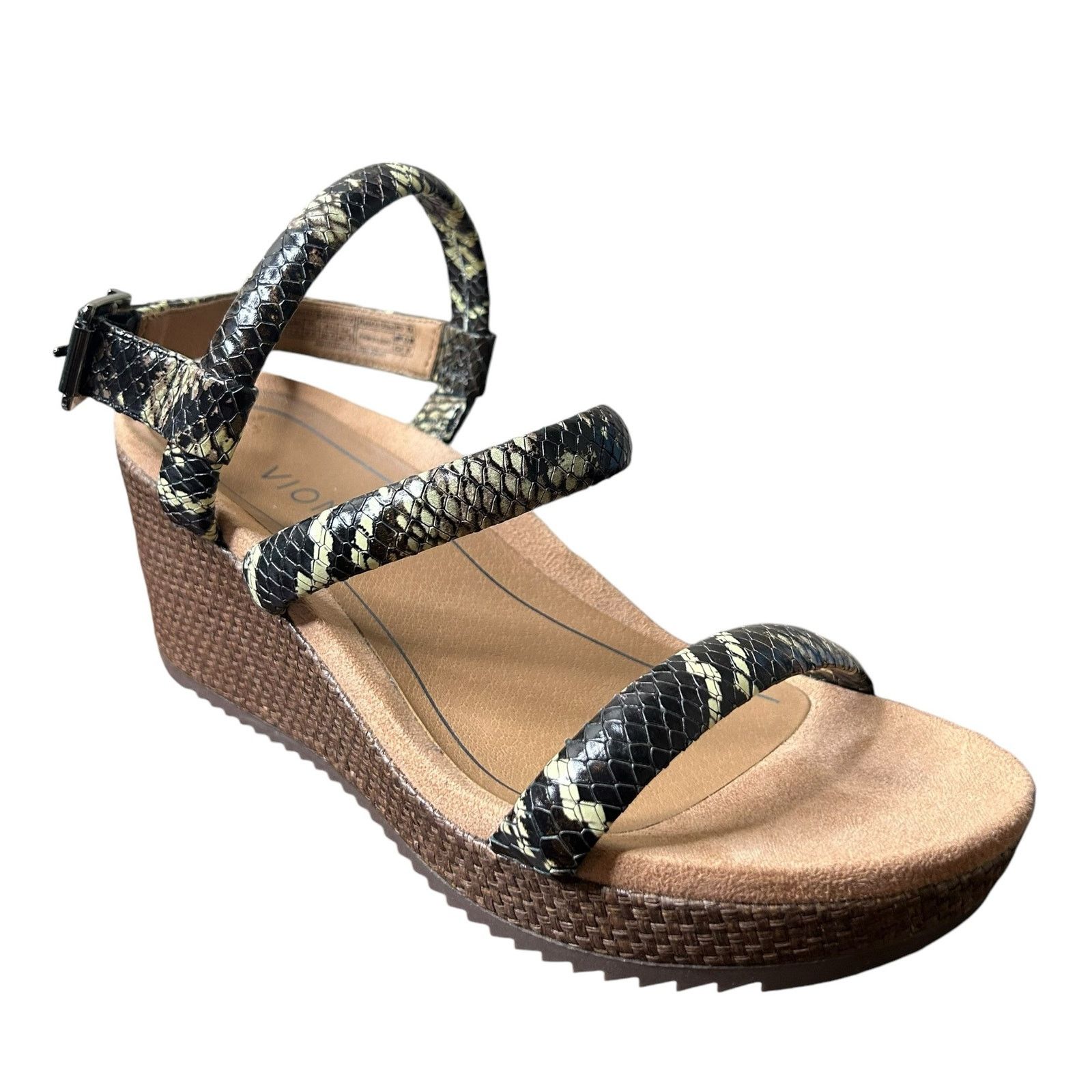 Vionic Vionic Shoes Kora Raffia Black Boa Platform Wedge Size 7.5 Size US 7.5 / IT 37.5 - 1 Thumbnail