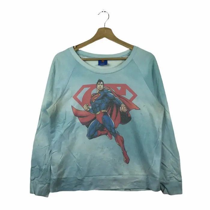 DC Comics Vtg DC COMIC SUPERMAN Tie Dye Sweatshirt Crewneck Sweater Size L / US 10 / IT 46 - 1 Thumbnail