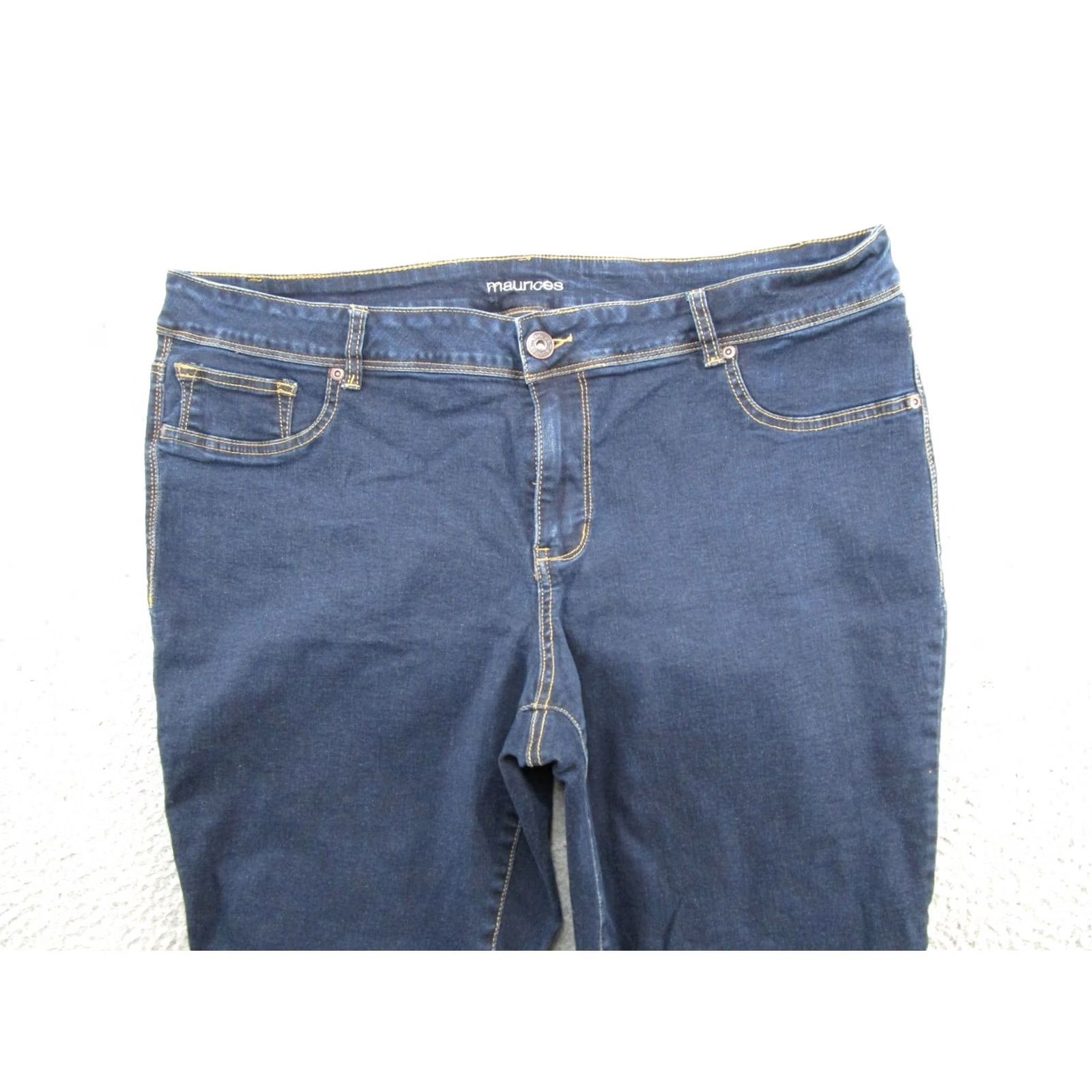 Vintage Maurices Womens Denim Skinny Jeans Jeggings Plus Size 22 Short Stretch 5-Pocket Design Blue Size 40" / US 18 - 3 Thumbnail