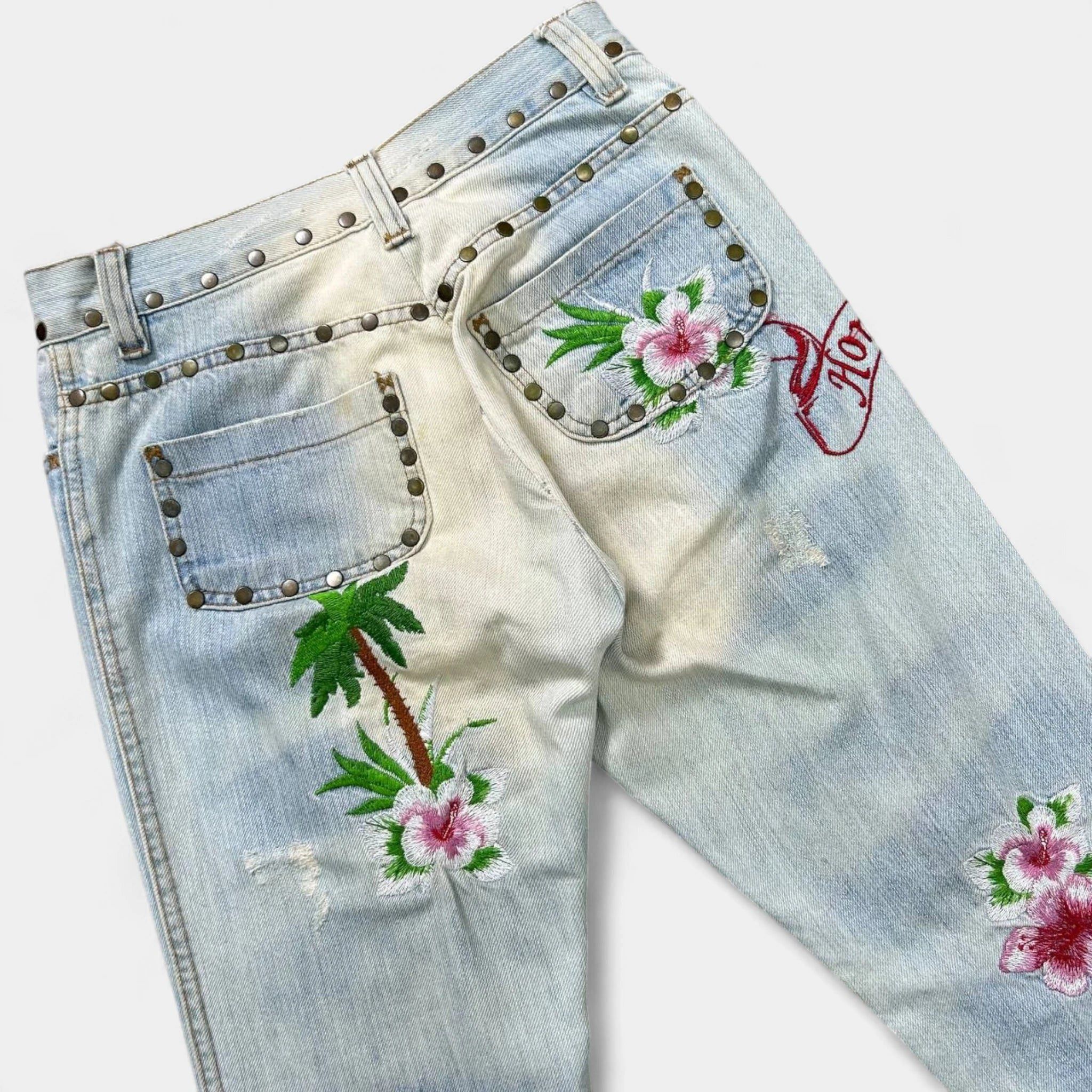 Dolce & Gabbana Dolce & Gabbana SS06 "Honolulu" Embroidered Skinny Jeans Size 28" / US 6 / IT 42 - 6 Thumbnail