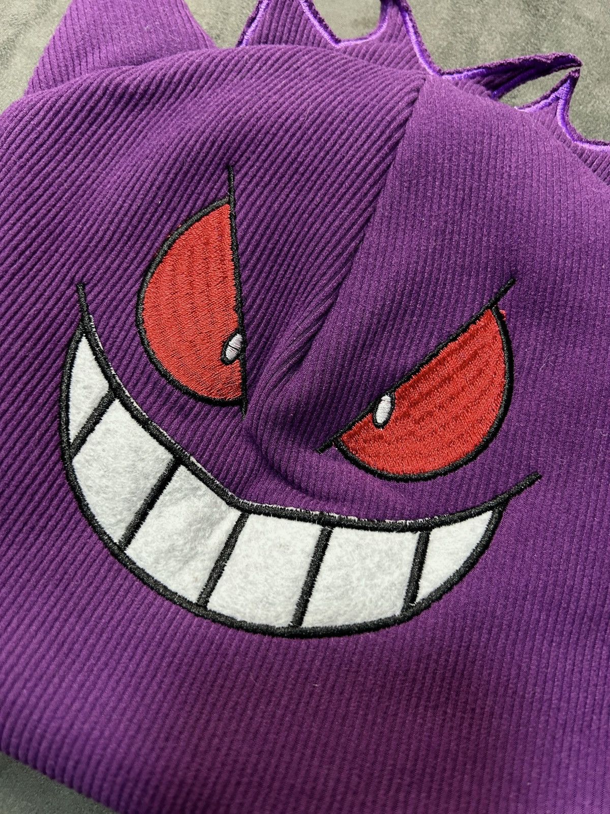 Japanese Brand Pokemon Gengar Big Face Beanie With Ears Purple Beanie OS Size ONE SIZE - 2 Thumbnail