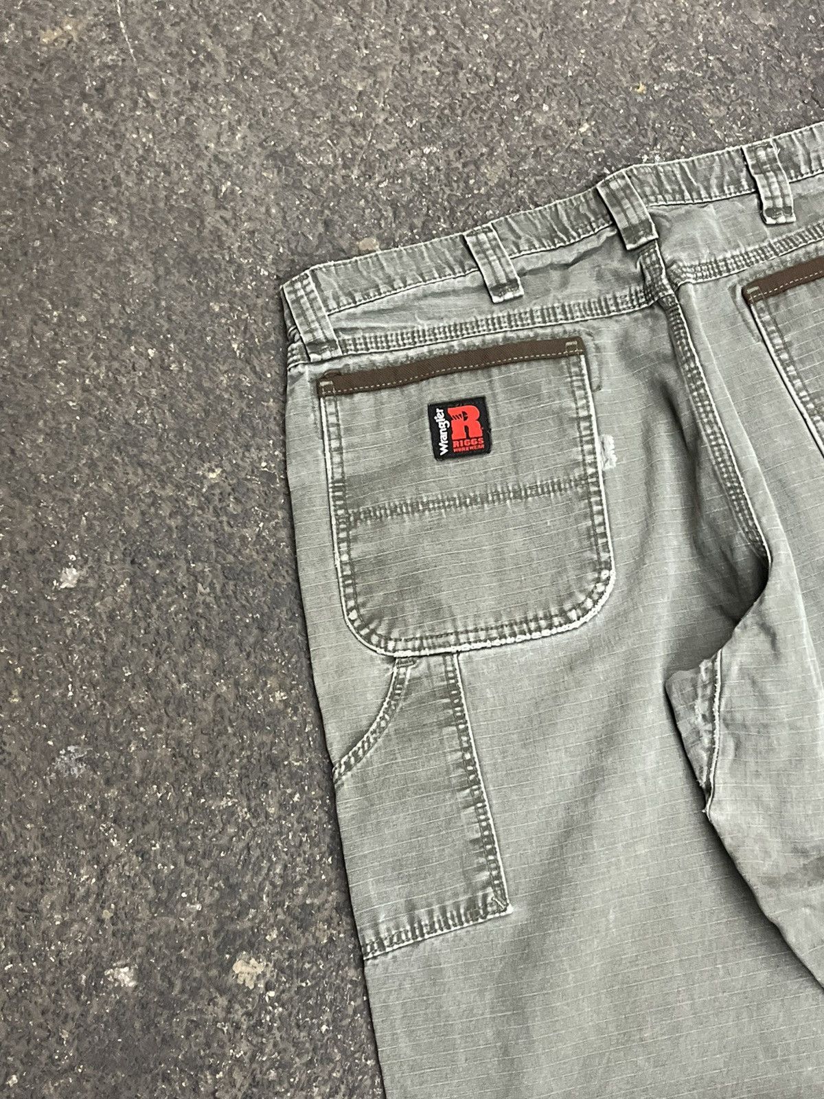 Carhartt × Vintage Wrangler Riggs cargo workwear pants carhartt style green Size US 36 / EU 52 - 4 Thumbnail