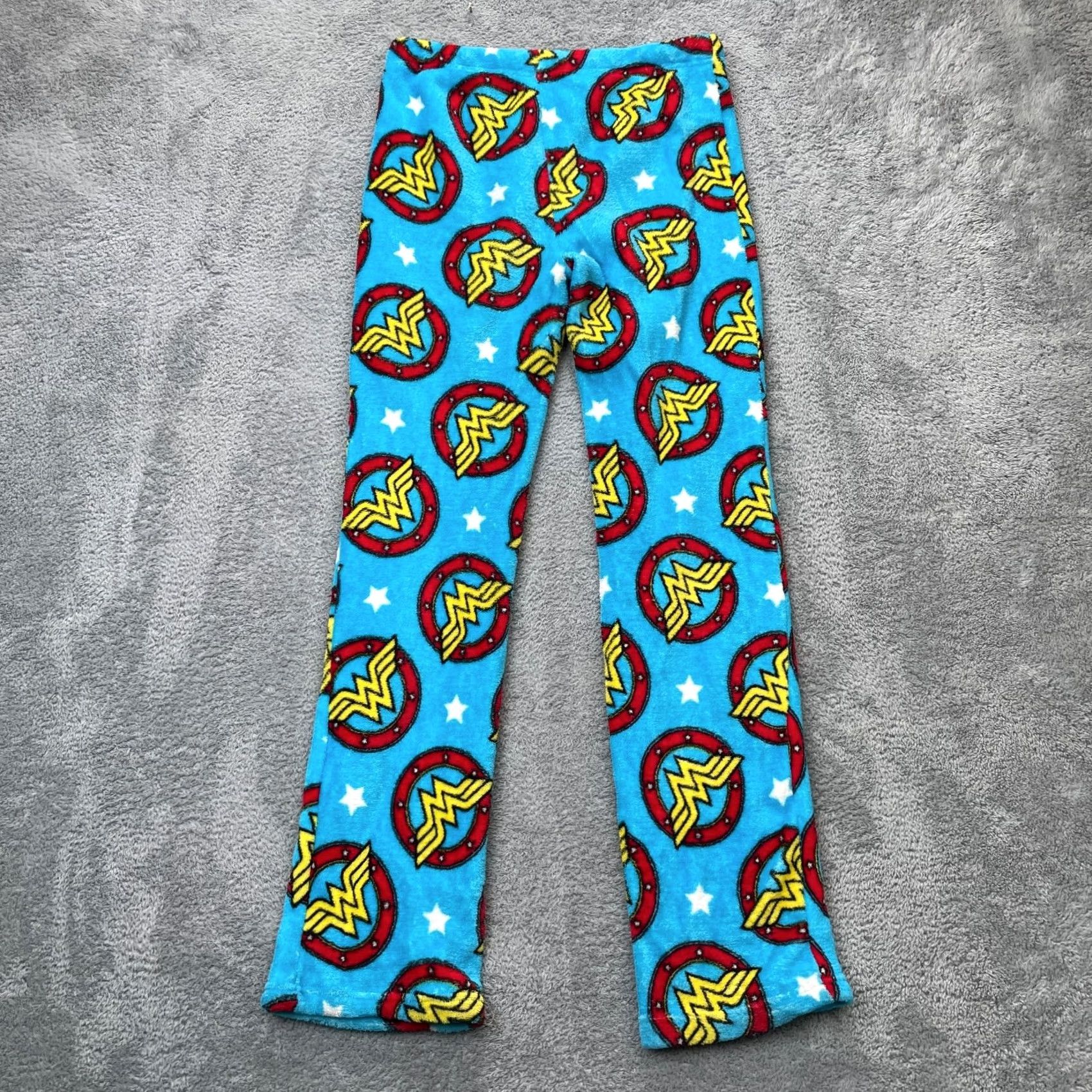 DC Comics DC Comics Pants Womens L Blue Wonder Woman Fleece Lounge Sleepwear AOP Size 36" / US 14 / IT 50 - 2 Thumbnail