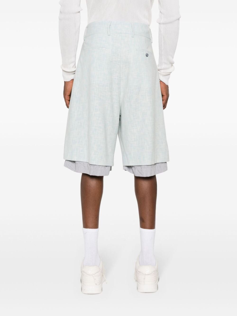 Amiri oc11z0525 Cross Hatch Layered Skater Short in Gray Dawn Size US 34 / EU 50 - 4 Thumbnail
