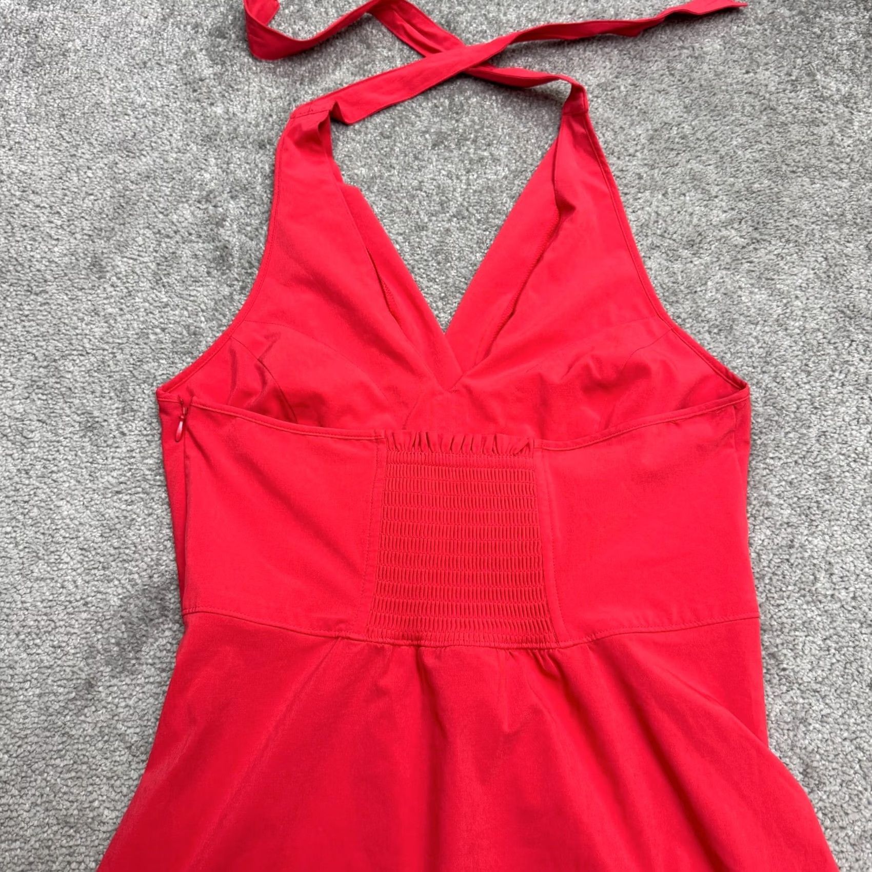 Athleta Athleta Dress Womens 8 Petite Coral Pink Halter A-Line Backless Smocked Mini Size M / US 6-8 / IT 42-44 - 3 Thumbnail