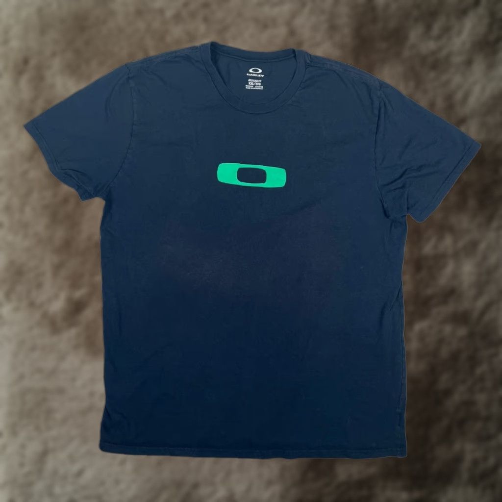 Oakley Oakley T-Shirt Mens 2XL Blue Ellipse Center Logo Graphic Casual Tee Y2K Size US XXL / EU 58 / 5 - 1 Thumbnail