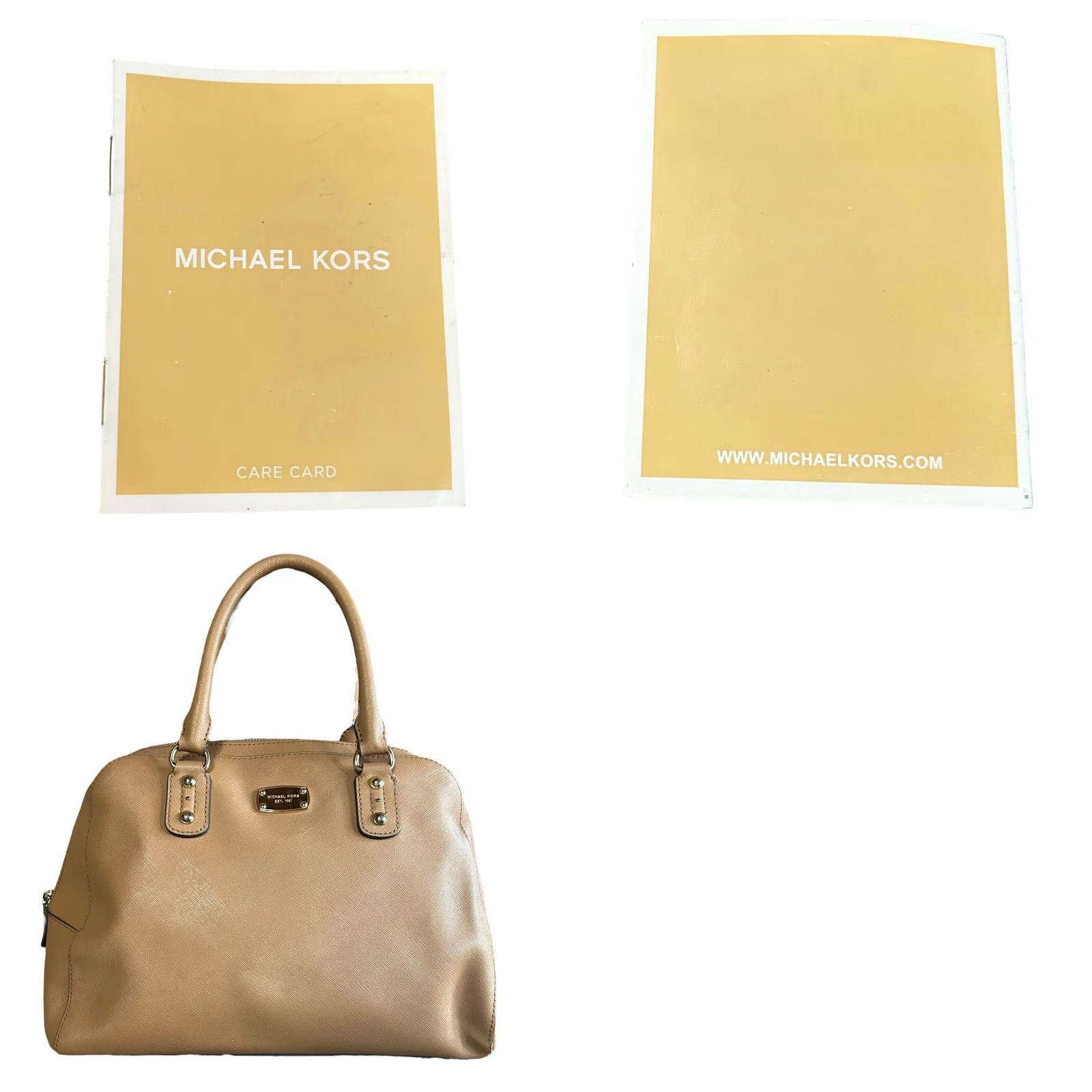 Michael Kors Michael Kors Leather Satchel Bag Brown Saffiano Top Handle Dome Handbag Ladies Medium Brown Leather Satchel Bag Front Markings Inside Stains Size M / US 6-8 / IT 42-44 - 11 Thumbnail