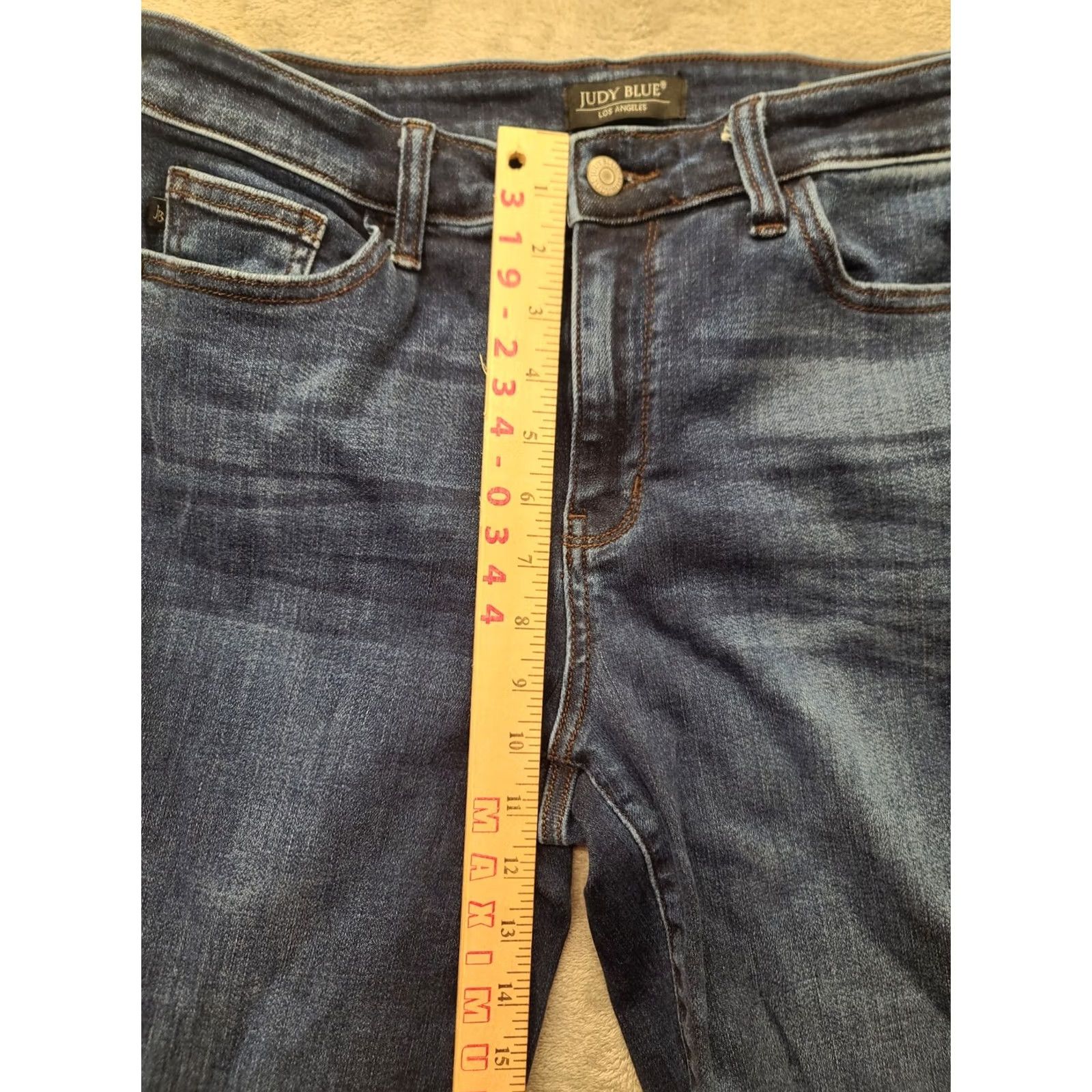 Vintage Judy Blue Jeans Slim Fit High Rise 11 Womens Boot Cut Blue Denim Comfort Distressed Spandex Size 30" / US 8 / IT 44 - 5 Thumbnail
