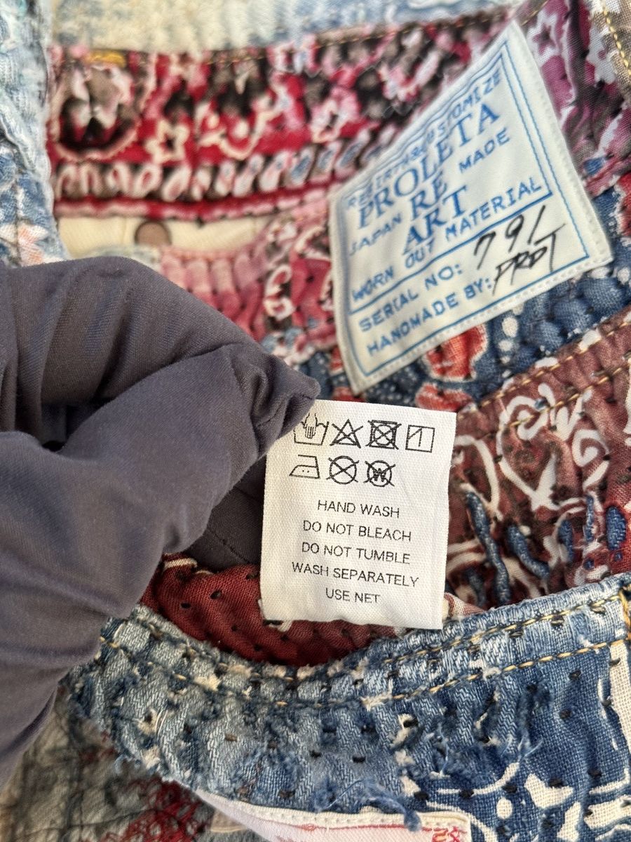 Proleta Re Art #791 1/1 HAND MADE DENIM JEANS RRP $7,430 Size US 36 / EU 52 - 9 Thumbnail