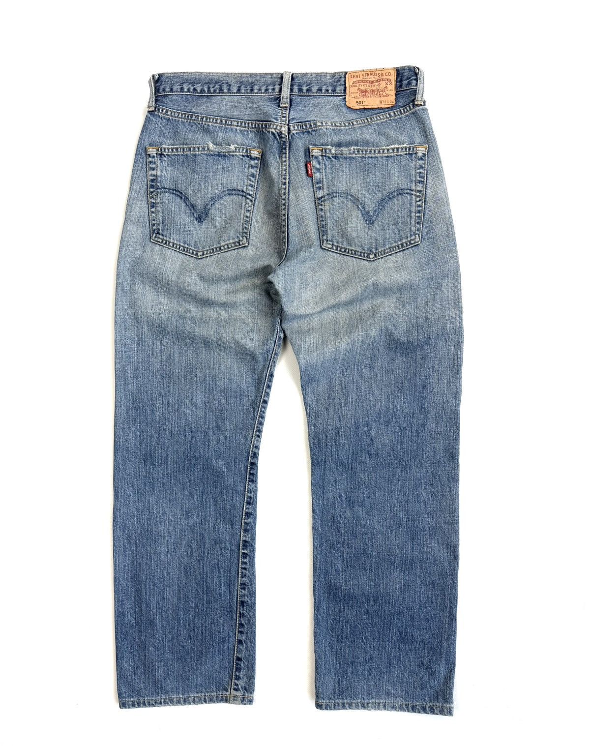 Levi's Vintage Clothing 00s Levi’s 501 Vintage Japan Distressed Washed Blue Jeans Size US 31 - 2 Thumbnail