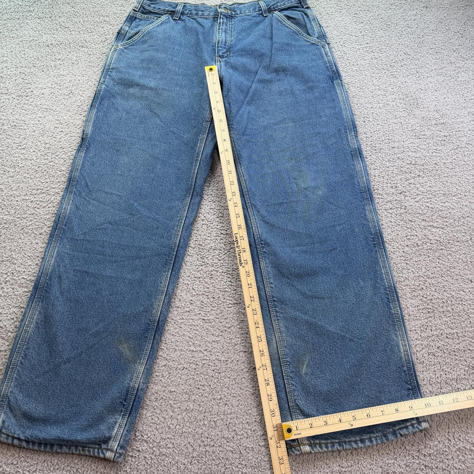 Carhartt Carhartt Dungaree Fit Carpenter Jeans 36x32 Insulated Lined Size US 36 / EU 52 - 4 Thumbnail