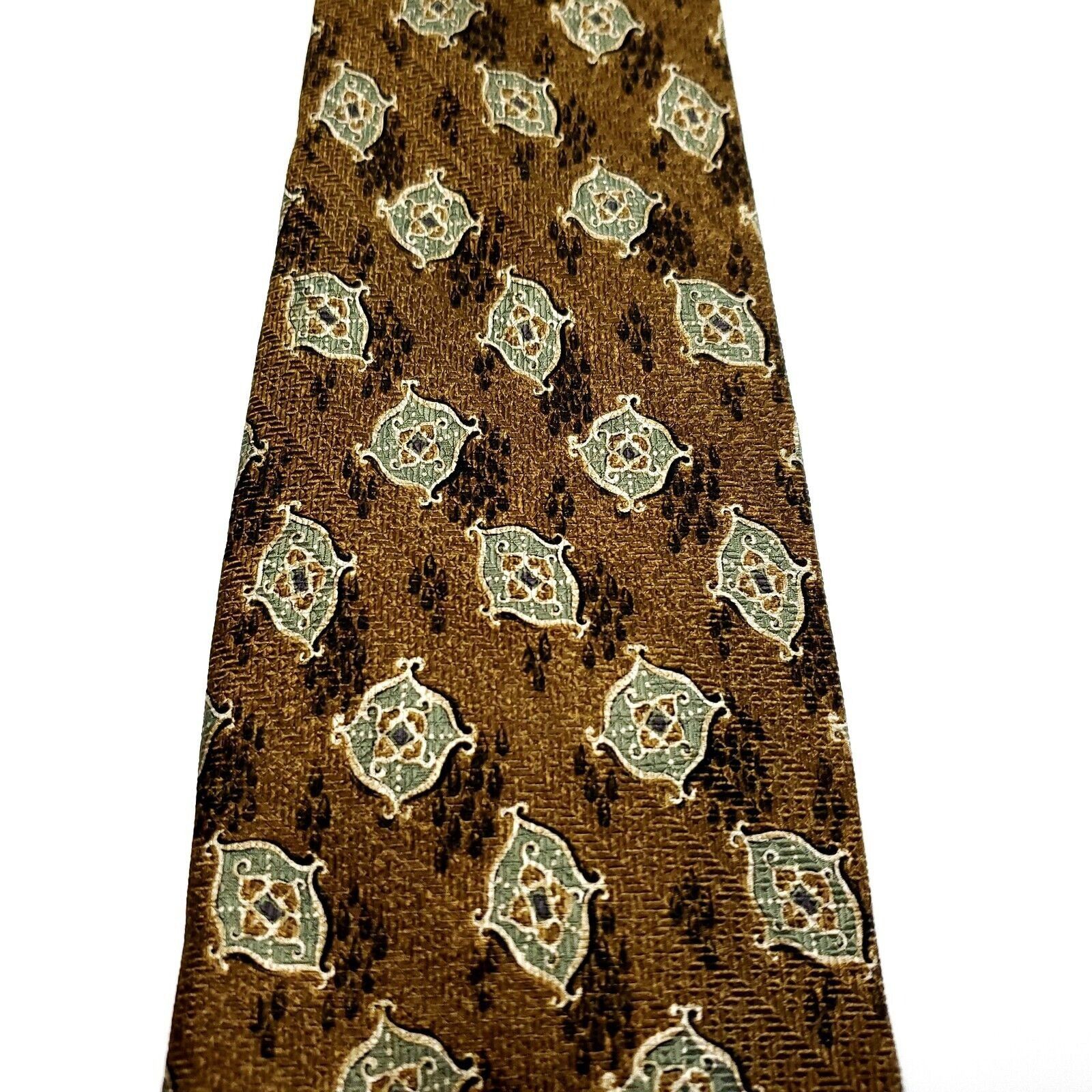 Joseph Abboud Joseph Abboud Silk Tie Textured Brown Geometric Size ONE SIZE - 2 Thumbnail