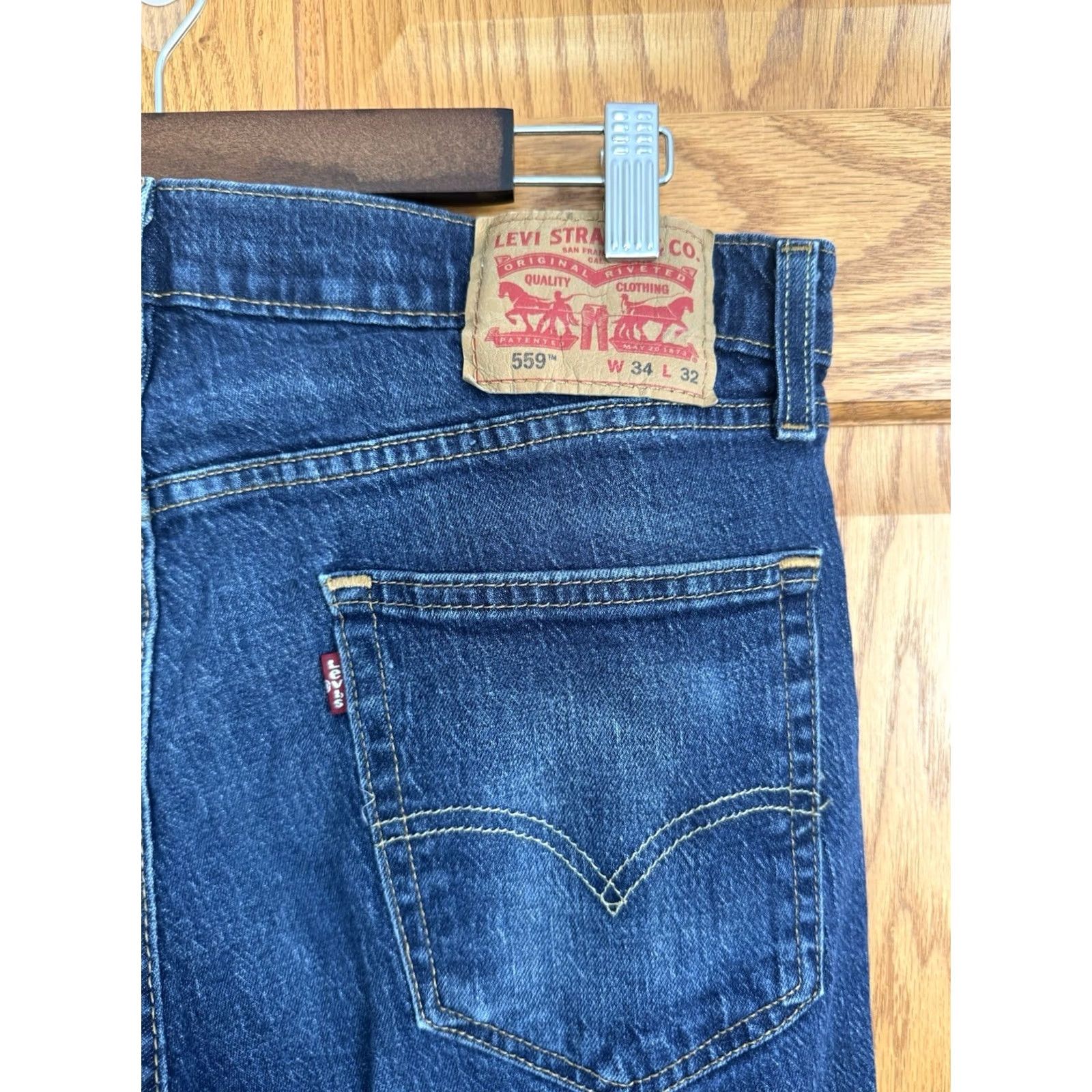 Levi's Levi's 559 Jeans Mens 34x32 Blue Relaxed Straight Medium Wash Denim Classic Size US 34 / EU 50 - 2 Thumbnail