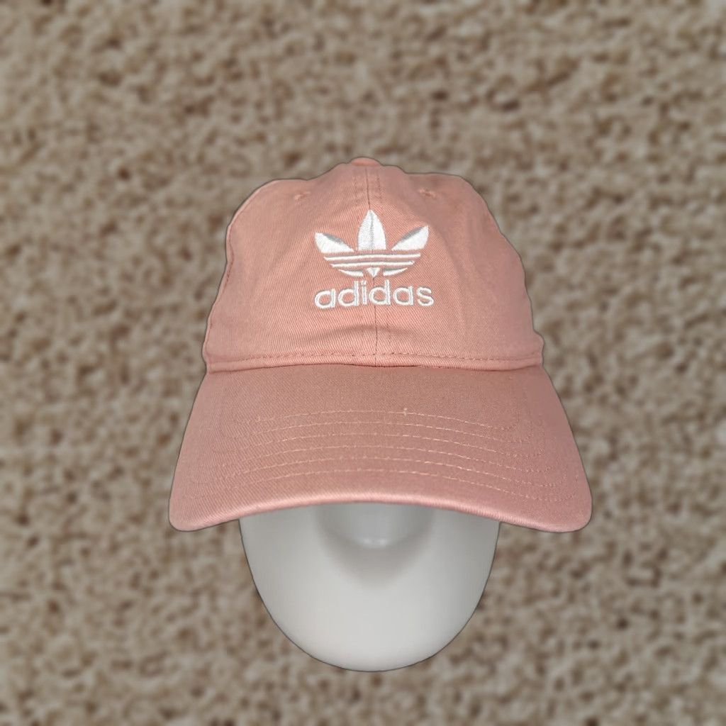 Adidas Adidas Hat Cap Strap Back Womens One Size Pink 3 Stripe Cotton Trefoil Twill Size ONE SIZE - 1 Thumbnail