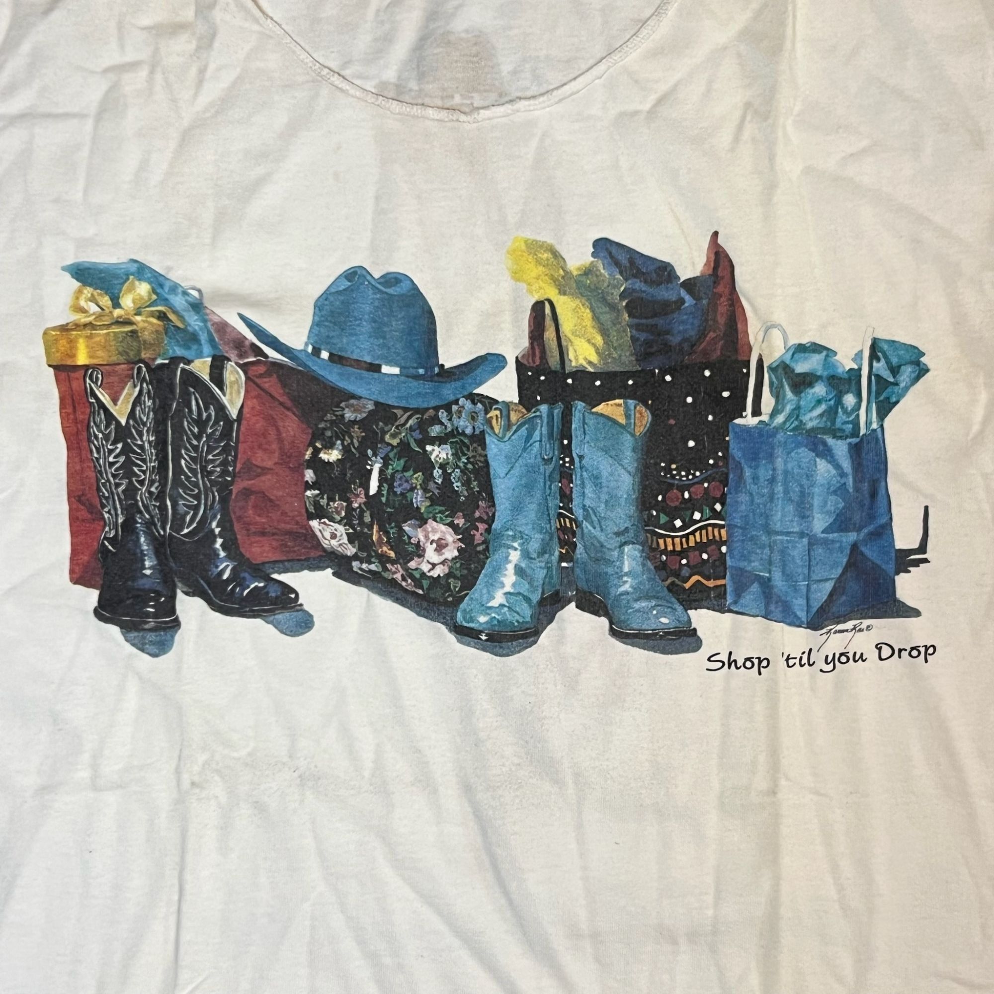 Other White Graphic T-Shirt Denim & Diamonds NYC "Shop Till You Dr Size US L / EU 52-54 / 3 - 3 Thumbnail
