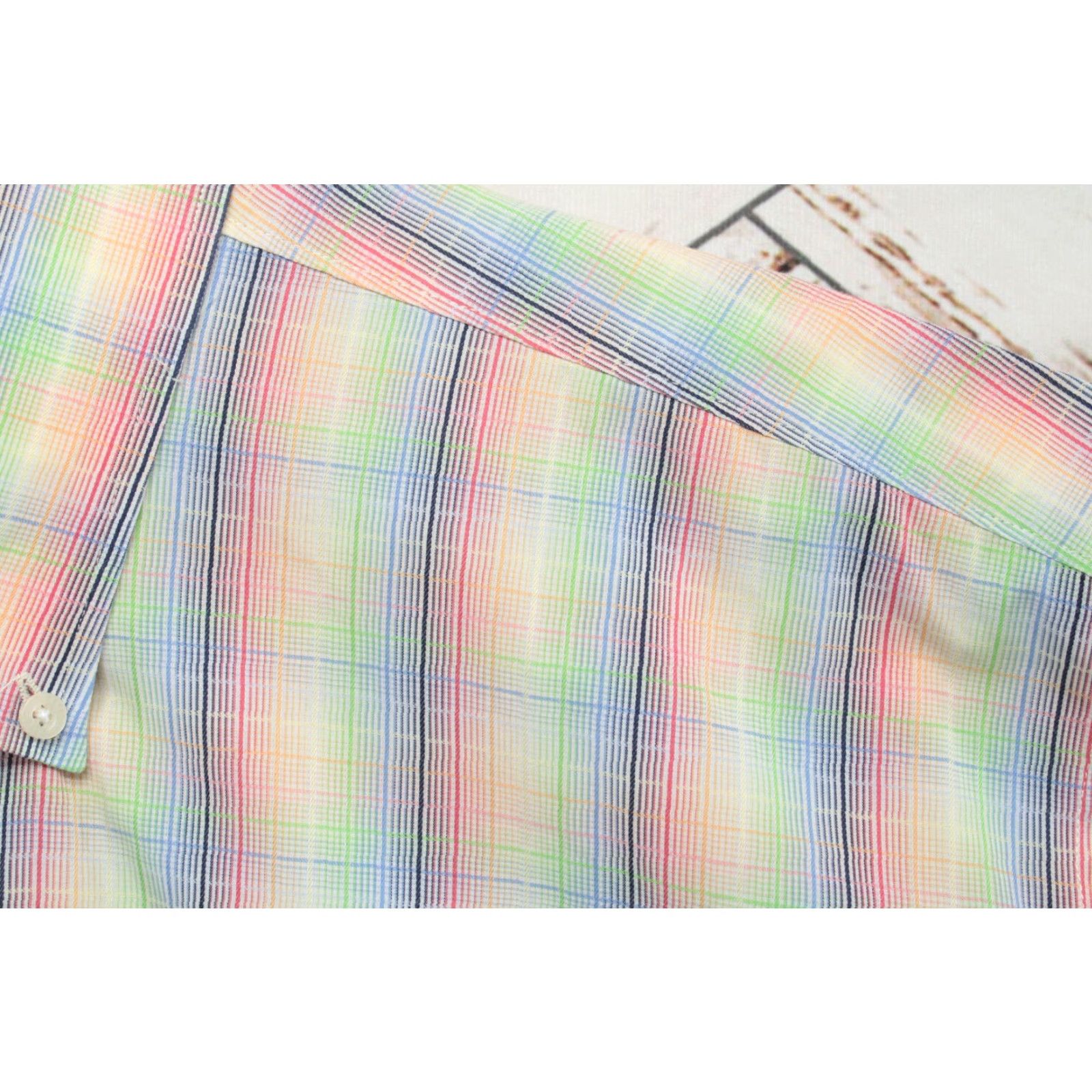 Rainbow Alan Flusser Shirt Men's 2XL Short Sleeve Multi-Color Plaid Rainbow Preppy Size US XXL / EU 58 / 5 - 4 Thumbnail