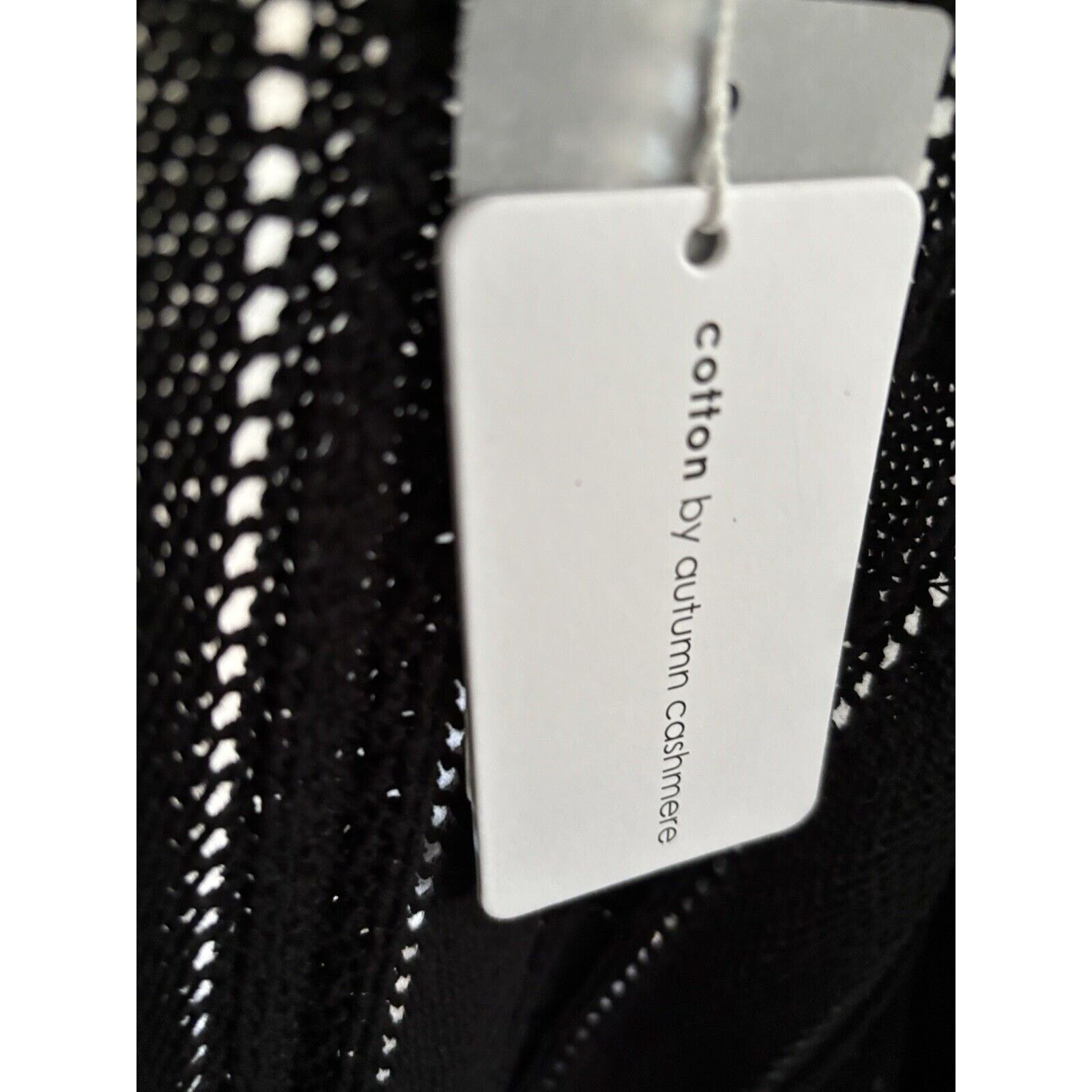 Autumn Cashmere Cotton by Autumn Cashmere Open Pointelle Duster Black L NEW Size L / US 10 / IT 46 - 6 Thumbnail