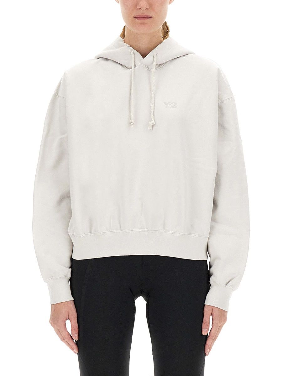 Y-3 Y-3 HOODED SWEATSHIRT WITH LOGO - WHITE Size L / US 10 / IT 46 - 1 Thumbnail