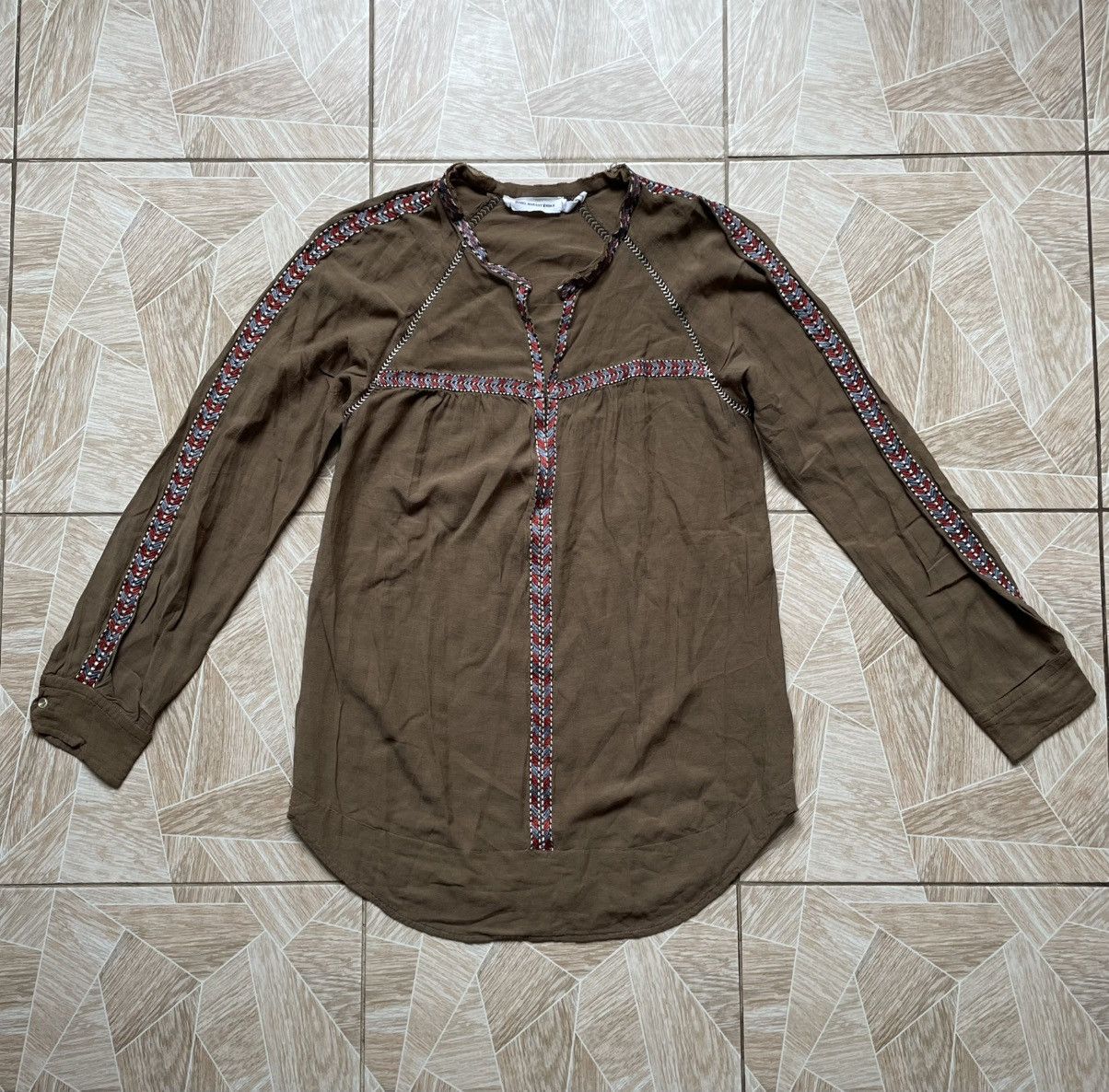 Designer × Isabel Marant × Isabel Marant Etoile Isabel Marant Etolie Ornament Blouse Long Sleeve Viscose 34 Size XXS / US 00 / IT 34 - 1 Thumbnail