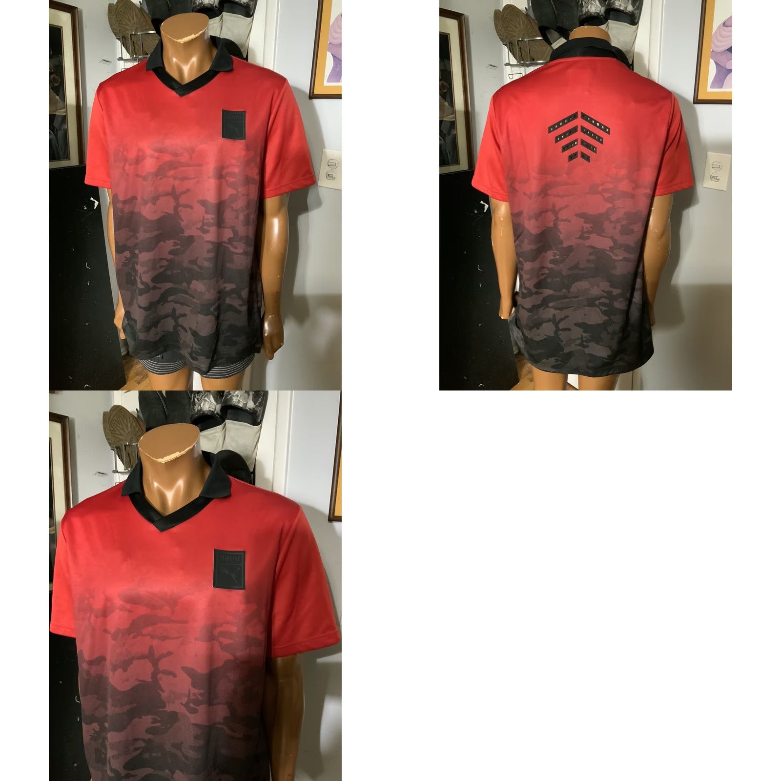 Puma PUMA X Trapstar Vented Multicolored Trap Camo Football Jersey Polo Shirt Sz. L Mens Polo Jersey Multicolor Football Size US L / EU 52-54 / 3 - 8 Thumbnail