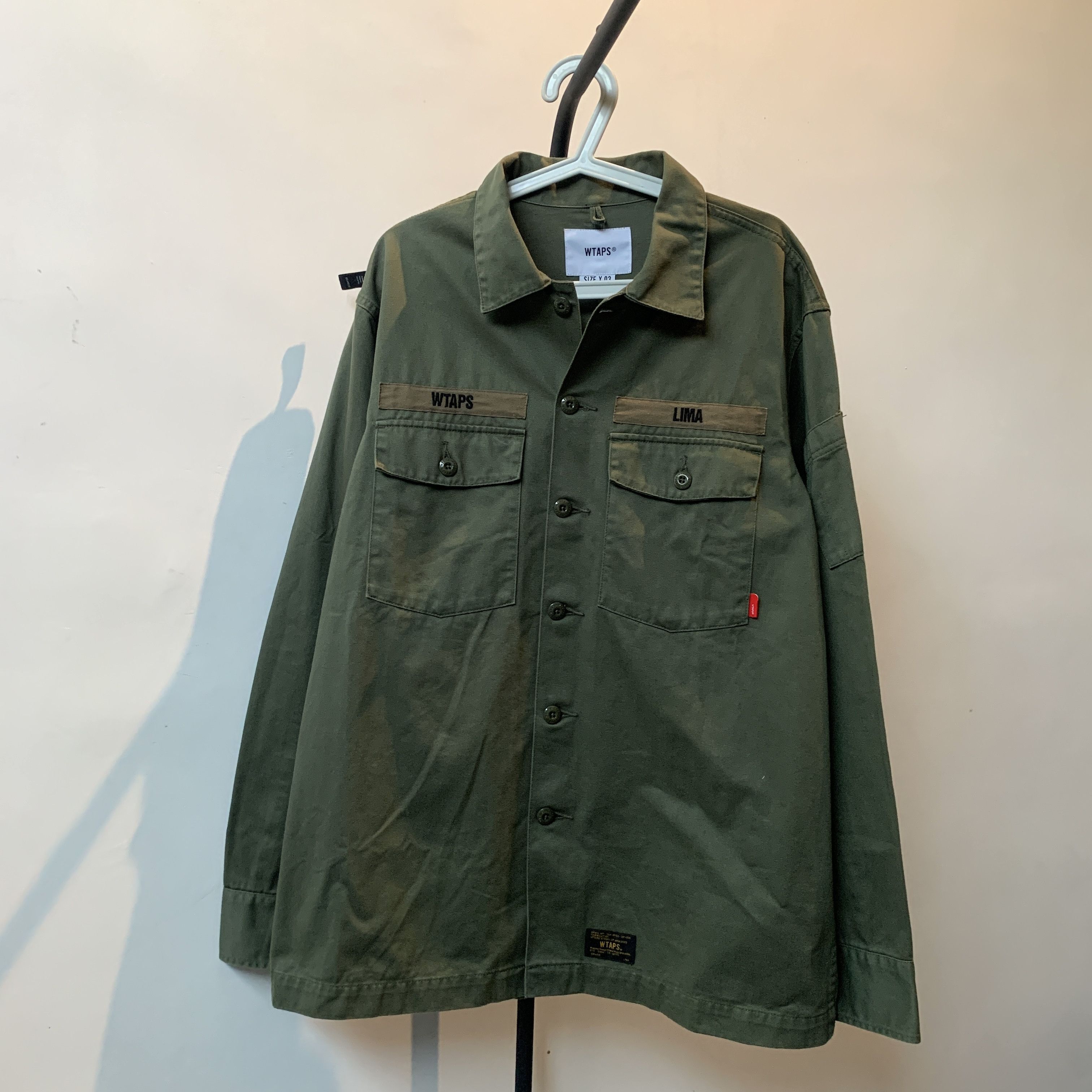 Wtaps Buds LS / Shirt. Cotton. Satin Olive Drab | Grailed