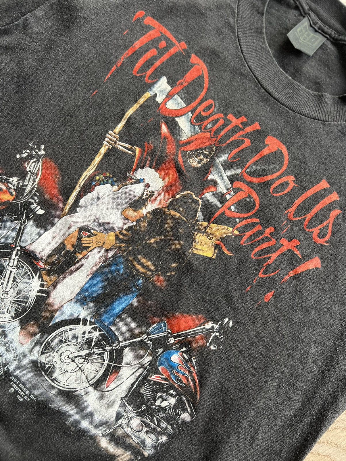 Vintage Mega Rare Vintage 1990 BIKER TIL DEATH DO US PART! 90’s Size US L / EU 52-54 / 3 - 11 Thumbnail