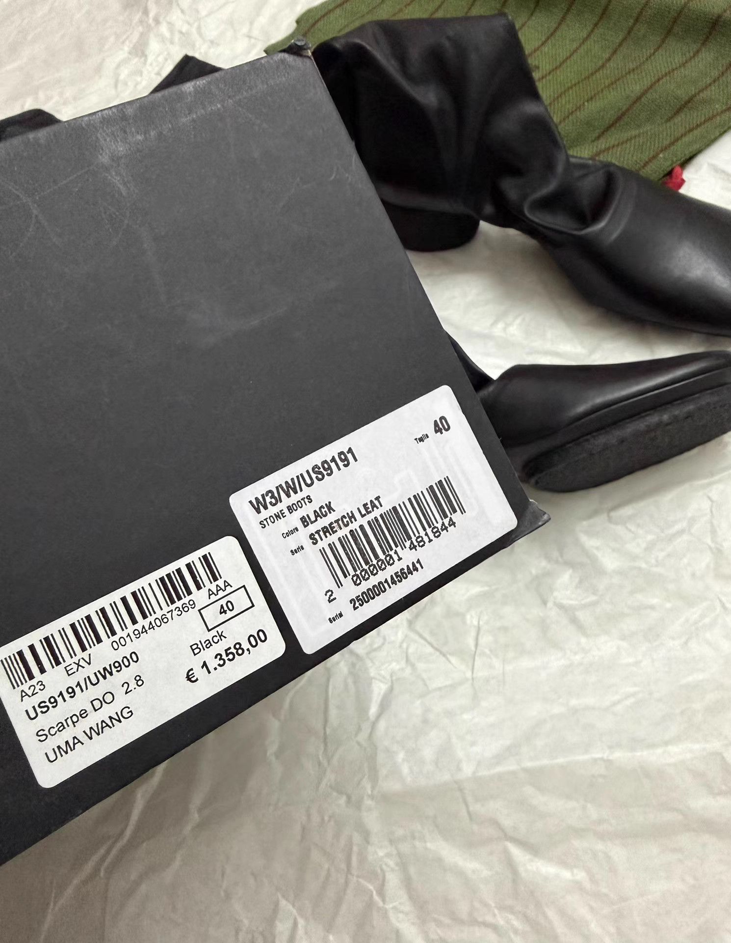 Uma Wang Uma Wang Square Toe Block Heel Stretch Knee High Boots K25 Size US 10 / IT 40 - 8 Thumbnail