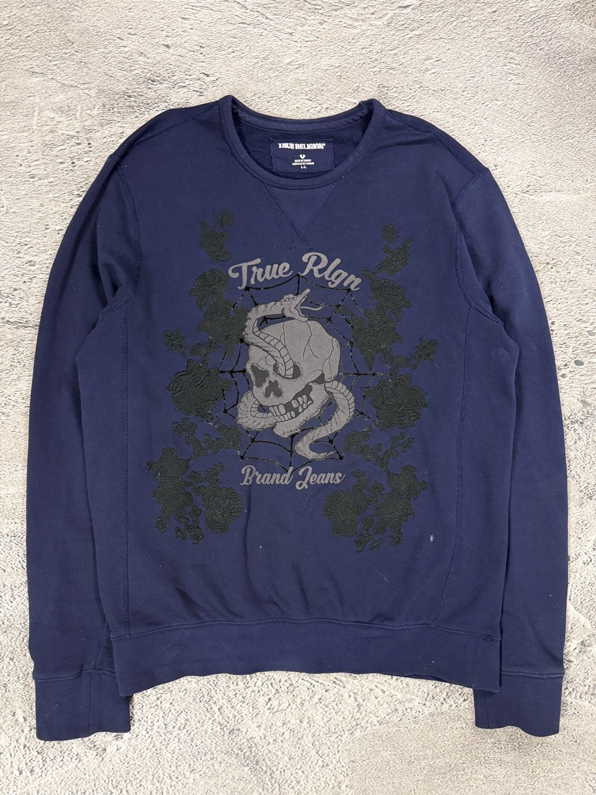 True Religion True Religion navy sweatshirt skull spiderweb Size US L / EU 52-54 / 3 - 1 Thumbnail
