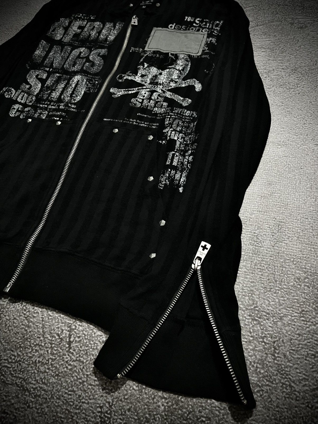 BERNINGS SHO 2000s Bernings Sho Gothic Poem Skull Zip Hoodie Size US M / EU 48-50 / 2 - 3 Thumbnail