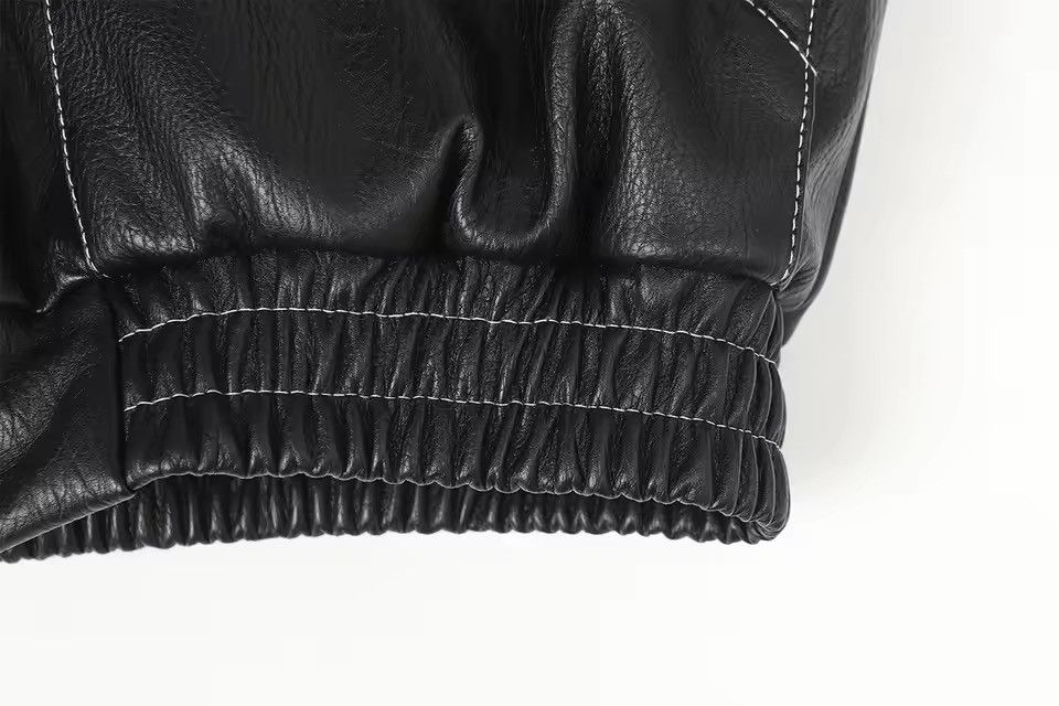 Japanese Brand PU Leather Zipper Hooded Jackets Faux Fur Collar Size US L / EU 52-54 / 3 - 7 Thumbnail