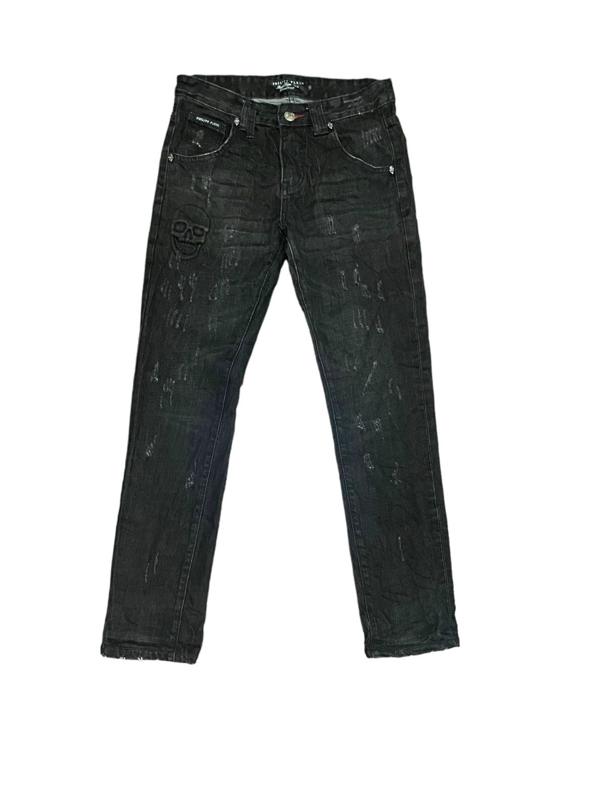 Philipp Plein Illegal Fight Club Straight Cut Skull Jeans