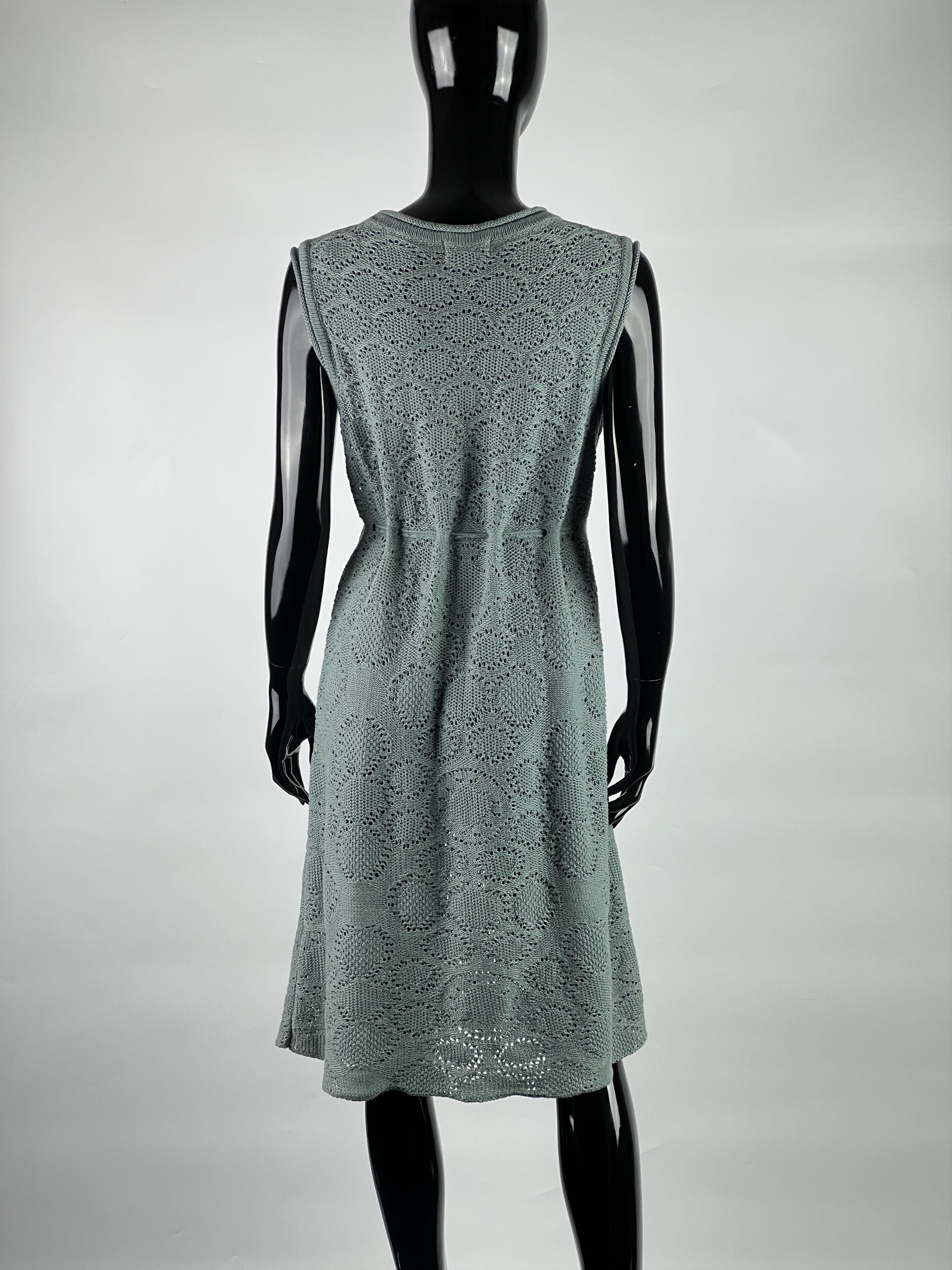 Other Falconeri Mesh Knit Belted Midi Dress Size L Size L / US 10 / IT 46 - 3 Thumbnail