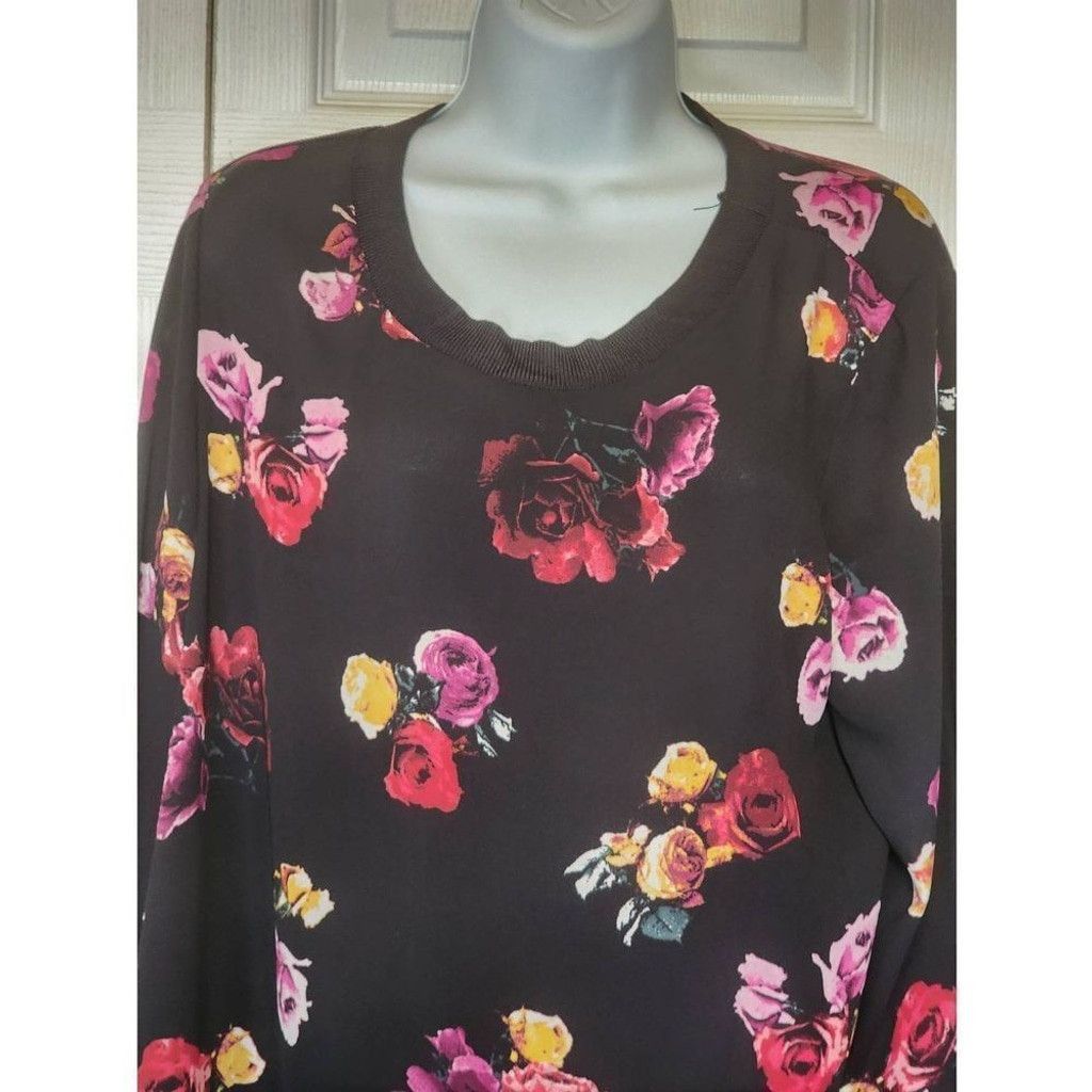 THAKOON Black Floral Blouse Size L / US 10 / IT 46 - 1 Thumbnail