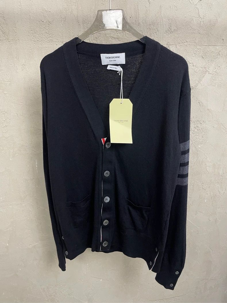 Thom Browne Thom Browne Black four-striped wool cardigan jacket 2505-Ne Size US M / EU 48-50 / 2 - 3 Thumbnail