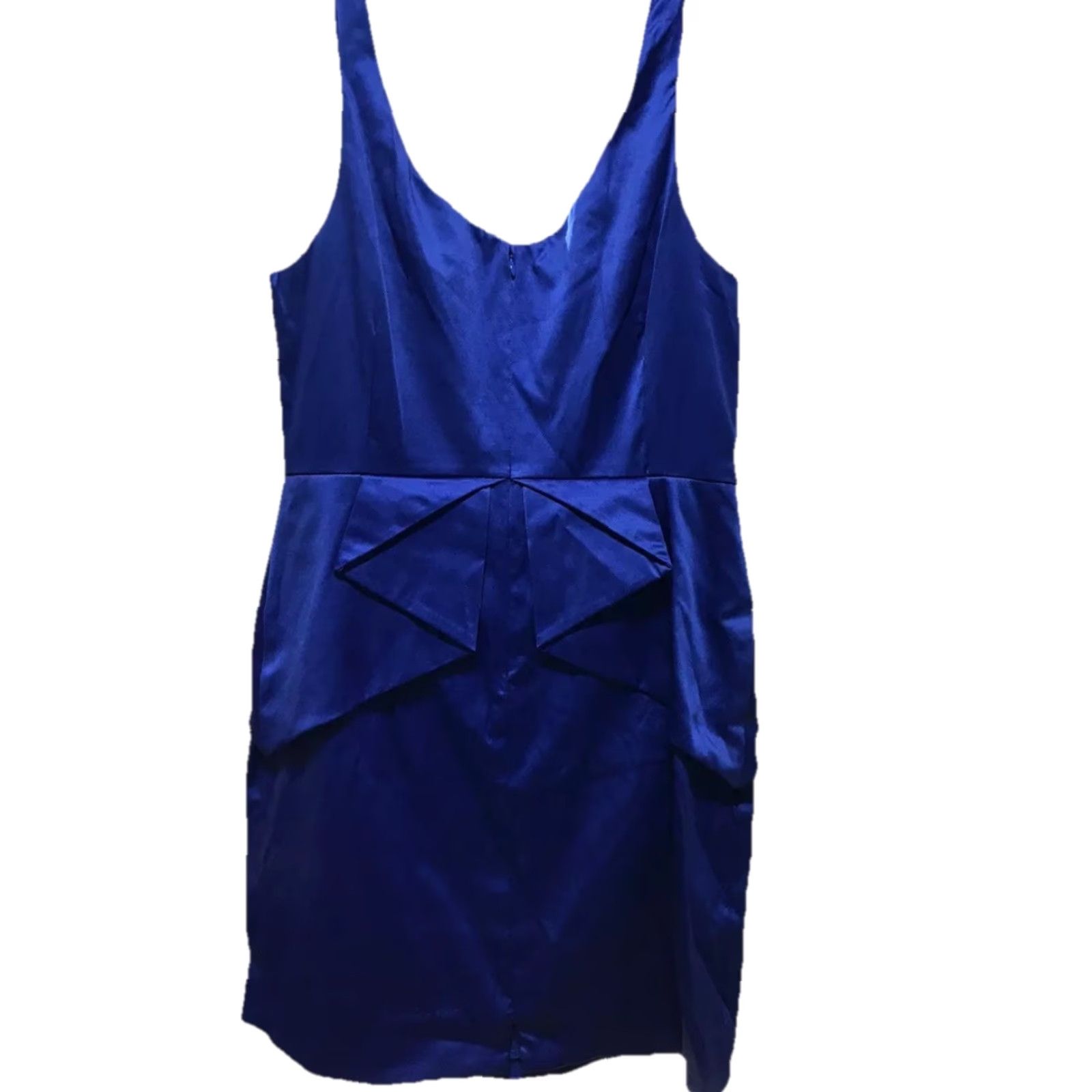 BCBGeneration BCBGGeneration Women's Tank Dress Size 10 Knee-Length Ruffle Waist Sleeveless Ultra Marine Cocktail Dress Size L / US 10 / IT 46 - 2 Thumbnail