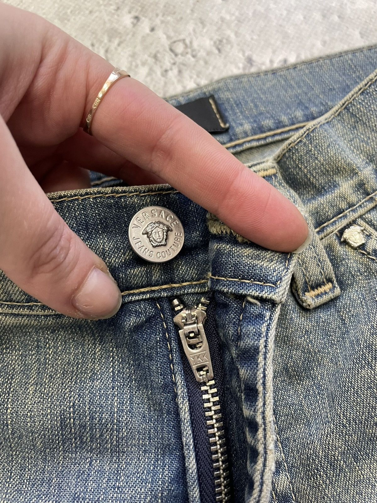 Versace Versace jeans couture denim distressed pants y2k Size US 31 - 7 Thumbnail