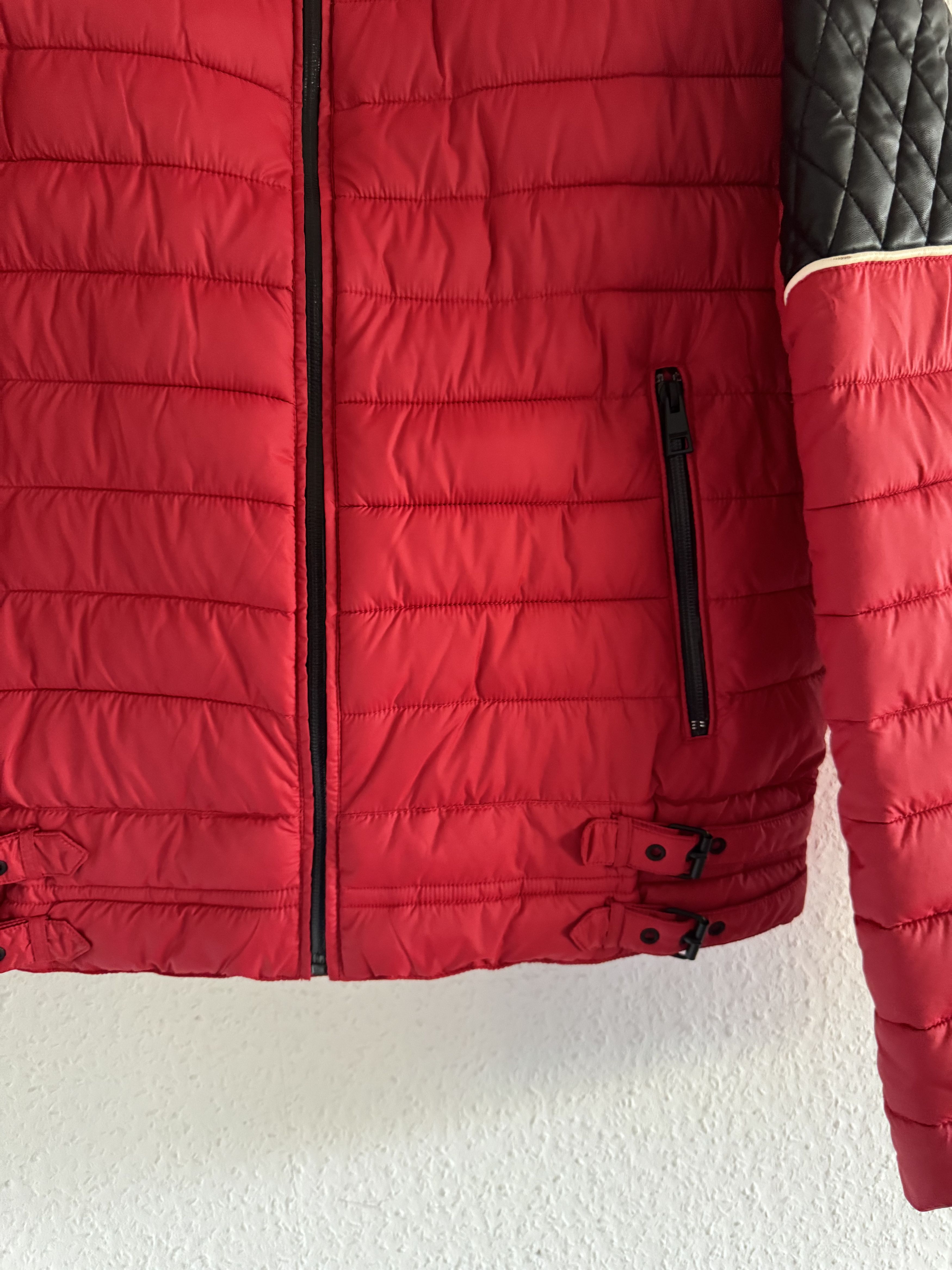 Just Cavalli Quilted Biker Down Jacket With Leather Shoulders Size US XXL / EU 58 / 5 - 7 Thumbnail