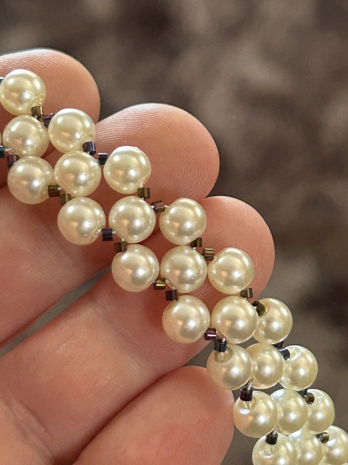 Handmade Handcrafted classic Czech glass pearl rainbow bracelet Size ONE SIZE - 2 Thumbnail