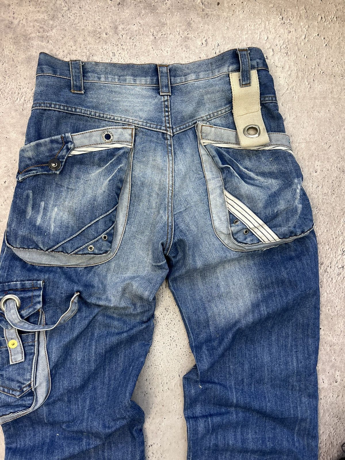 G-Star × Vintage VINTAGE Y2K G STAR BONDAGE DISTRESSED CARGO PANTS Size US 31 - 16 Thumbnail