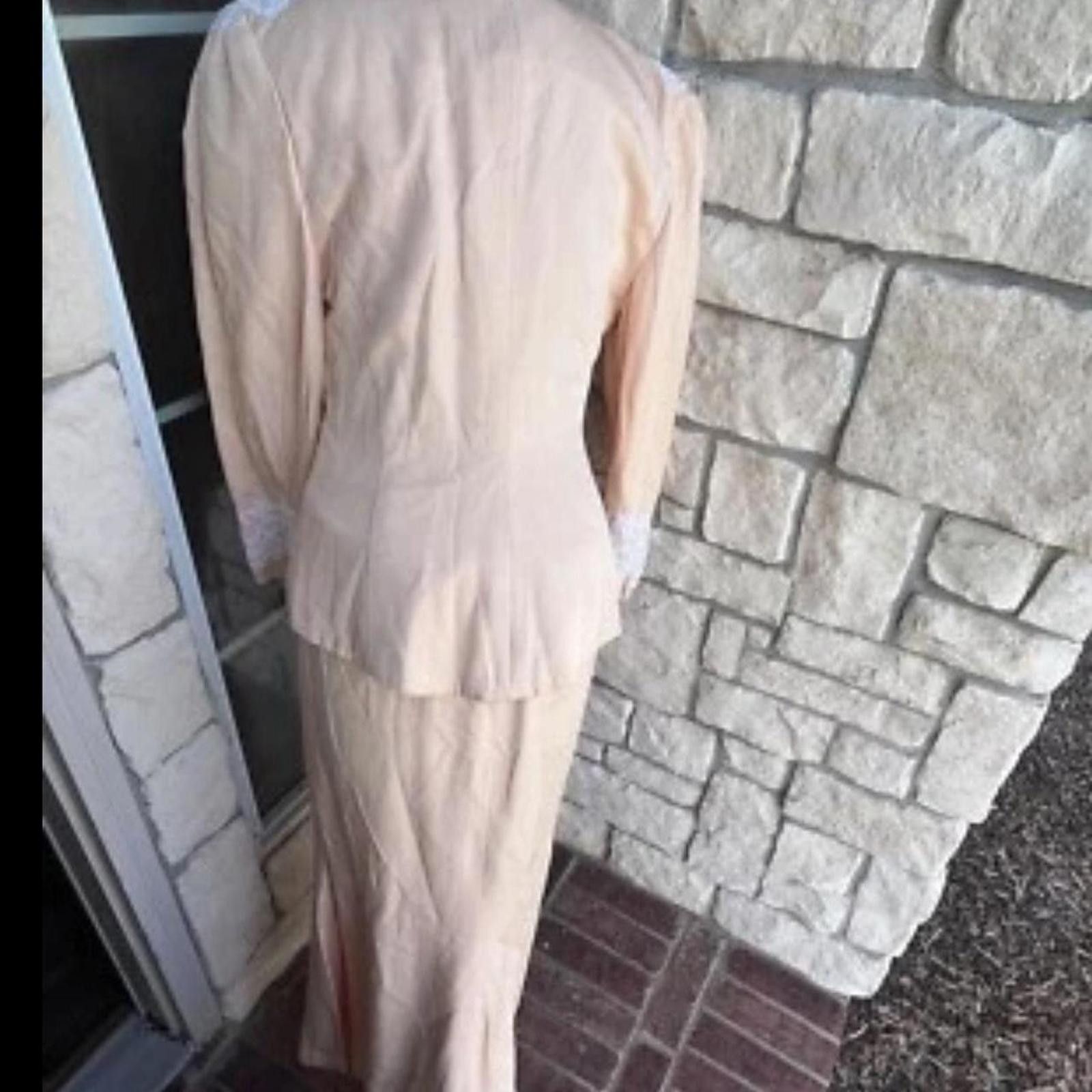 Other Cream and pink vintage 2-piece dress glamour Size S / US 4 / IT 40 - 8 Thumbnail