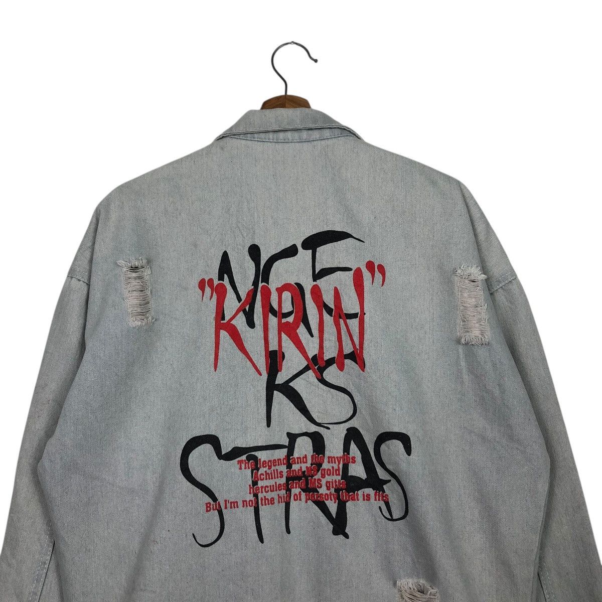 Japanese Brand 🔥VINTAGE DENIM JACKET BIKER UNBRANDED BIG LOGO BACK HIT Size US M / EU 48-50 / 2 - 13 Thumbnail