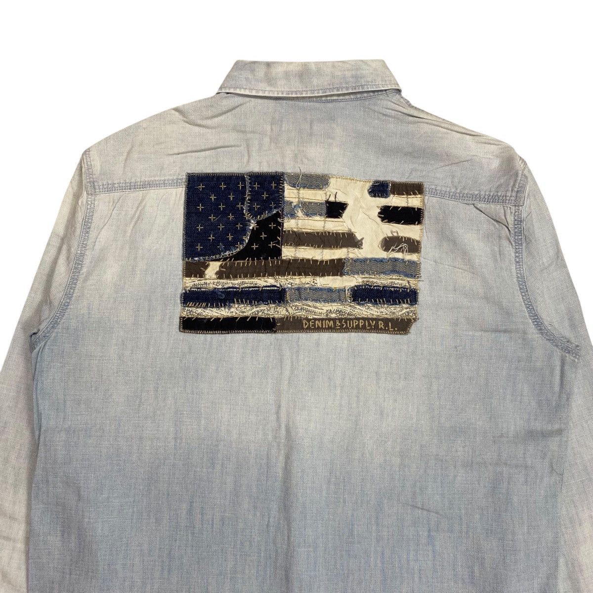 Denim & Supply Ralph Lauren Denim&Supply Ralph Lauren American Flag Washed Denim Shirts Size US M / EU 48-50 / 2 - 5 Thumbnail