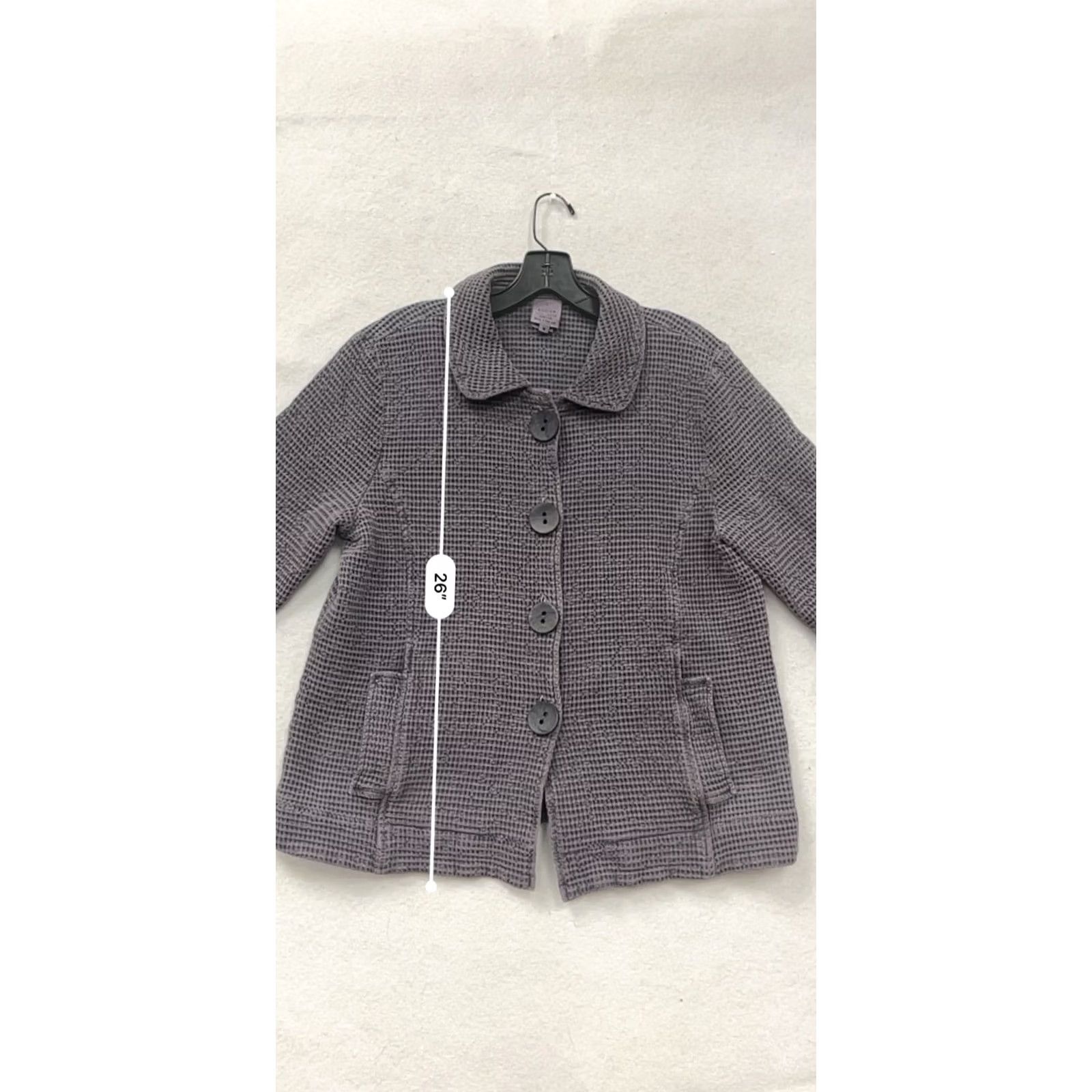 Vintage VINTAGE Focus Jacket Women M Purple Waffle Knit Button-Up Shirt? Size M / US 6-8 / IT 42-44 - 7 Thumbnail