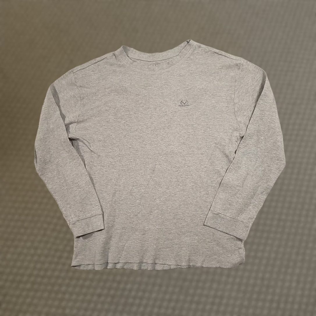 Realtree Realtree Shirt Mens XL Gray Thermal Waffle Knit Long Sleeve Crewneck Size US XL / EU 56 / 4 - 1 Thumbnail