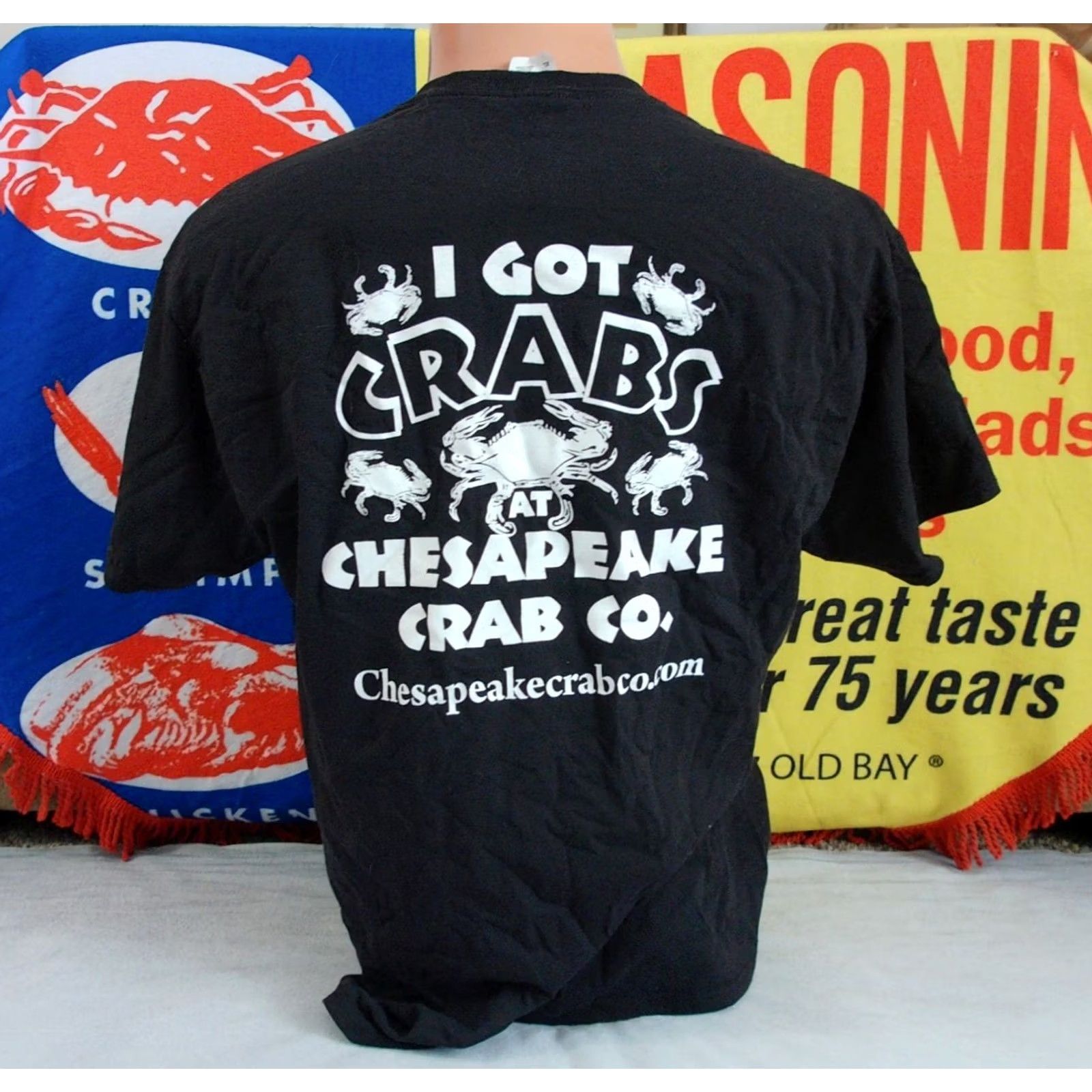 Jerzees ChESAPEAKE CRAB Co I Got My Crabs T Shirt Men's XL Black Jerzees Cotton/Polyester Graphic Print Vintage: No Size US XL / EU 56 / 4 - 2 Thumbnail
