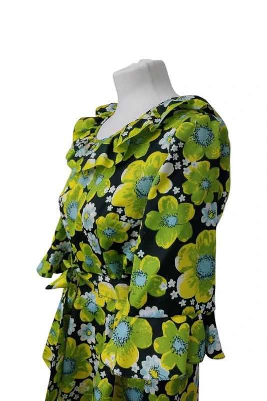 Other Authentic 70s Handmade Boho Floral Maxi Dress Vintage Size L / US 10 / IT 46 - 3 Thumbnail