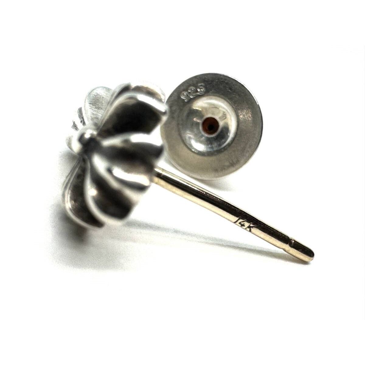 Chrome Hearts No2 CH Cross Stud Earring 925 Silver