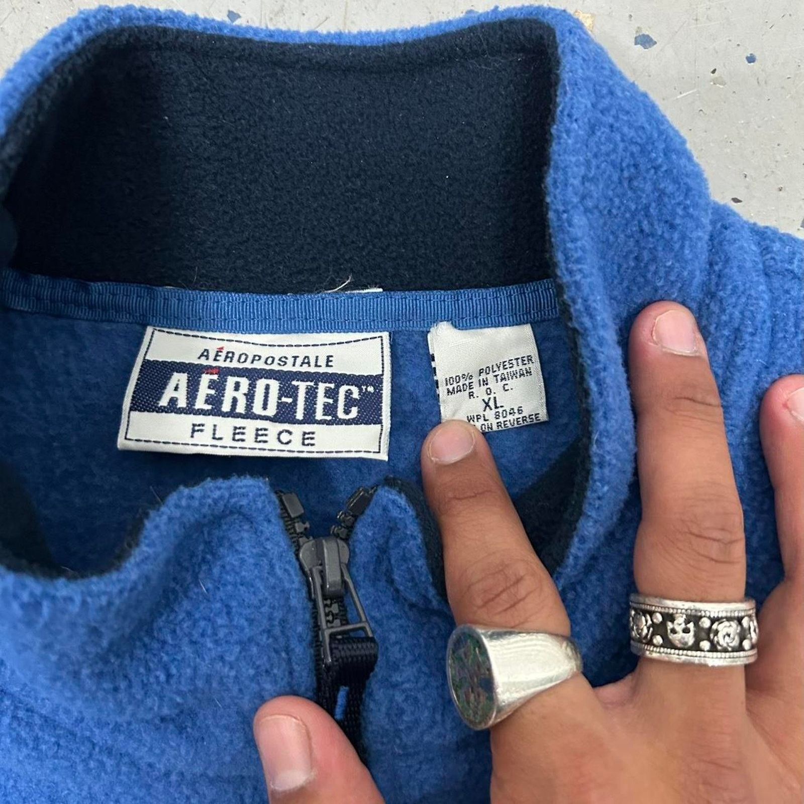 Aeropostale VTG Blue Aerostale fleece quarter zip sweatshirt Size US XL / EU 56 / 4 - 3 Thumbnail