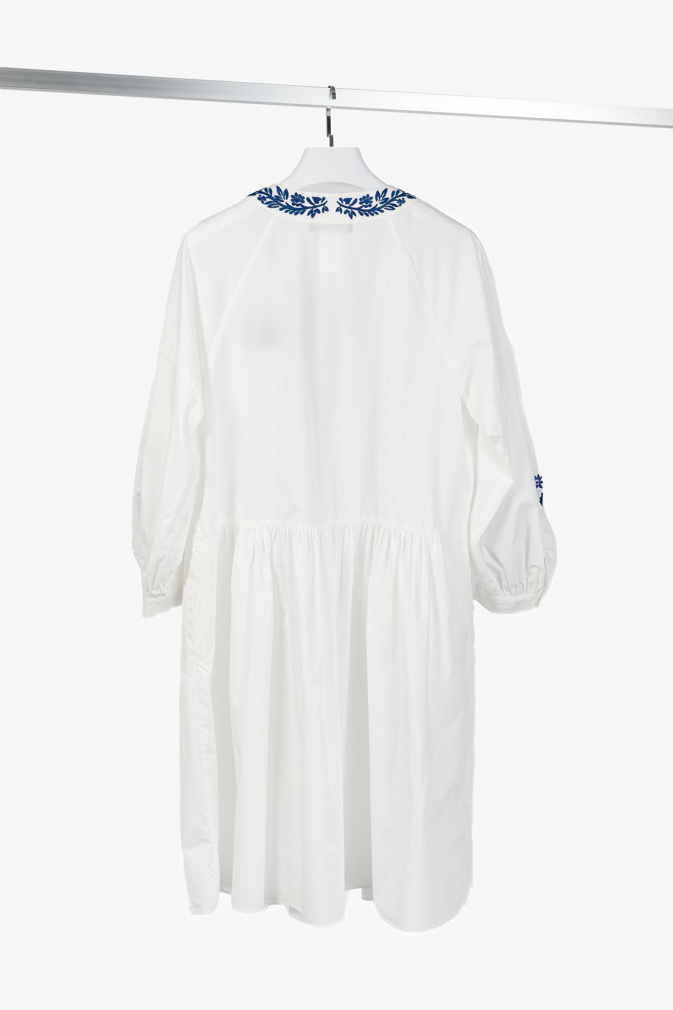 Weekend Max Mara Weekend Max Mara Dirce White Embroidered Cotton Poplin Dress Size M / US 6-8 / IT 42-44 - 2 Thumbnail